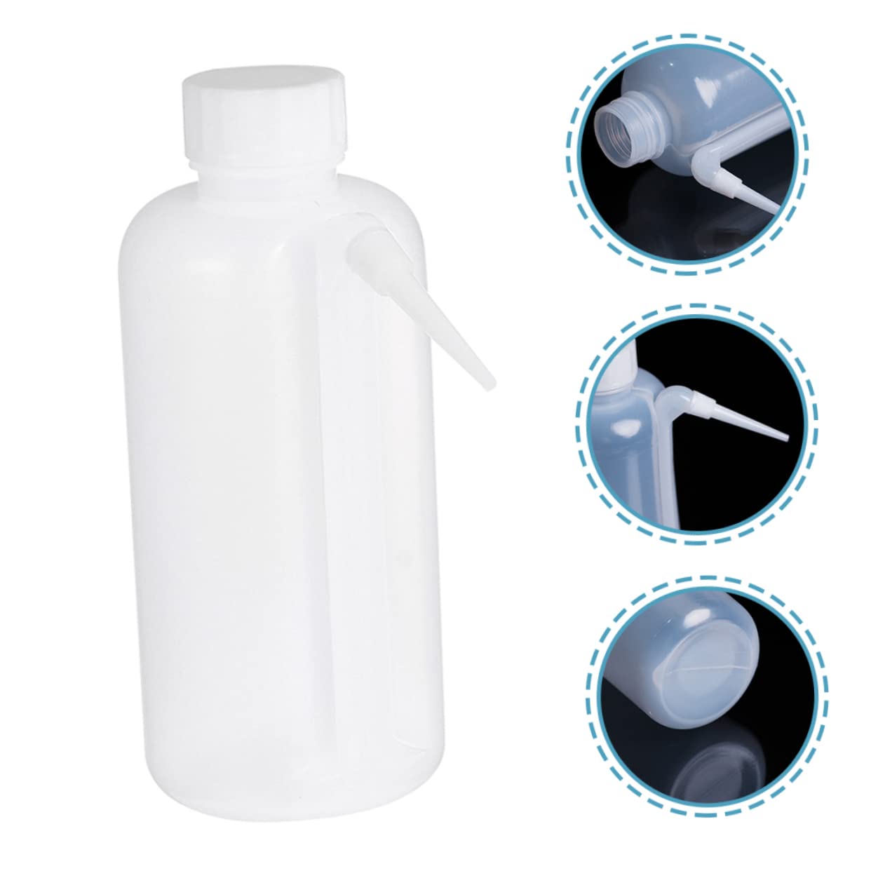 2-Pack FUNOMOCYA Wide Mouth Rinse Bottles with Side Pipe & Dropper - Plastic Wash Bottles for Laboratory, Mouthwash Dispensing, and Cleaning - Ideal for Science Labs, Dental Offices, and Home Use