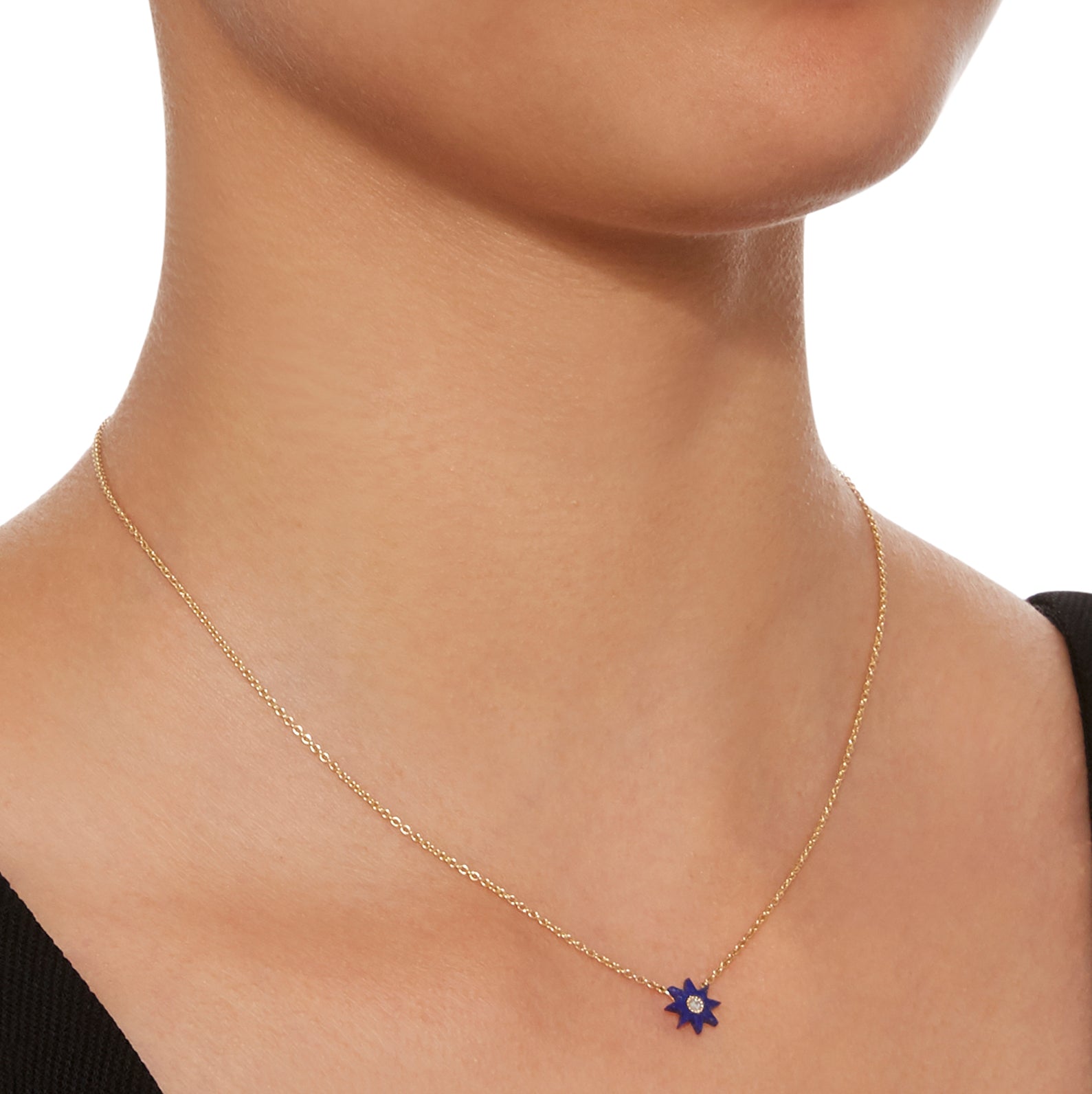 Twinkle Hard Stone Necklace for Women - Natural Gemstone Pendant Jewelry in 4 Colors (Amber, Lapis, Onyx, Rose Quartz) - Perfect for Gifts, Parties & Everyday Wear