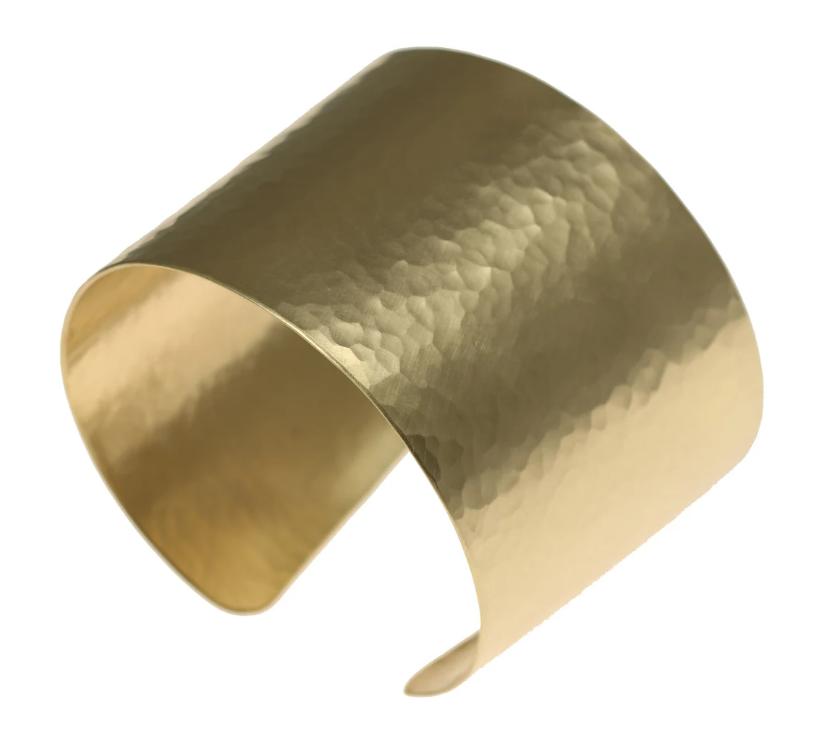 Matte Finished Hammered Nu Gold Brass Cuff Bracelet - Elegant Boho Jewelry for Women, Perfect for Casual Wear & Special Occasions
