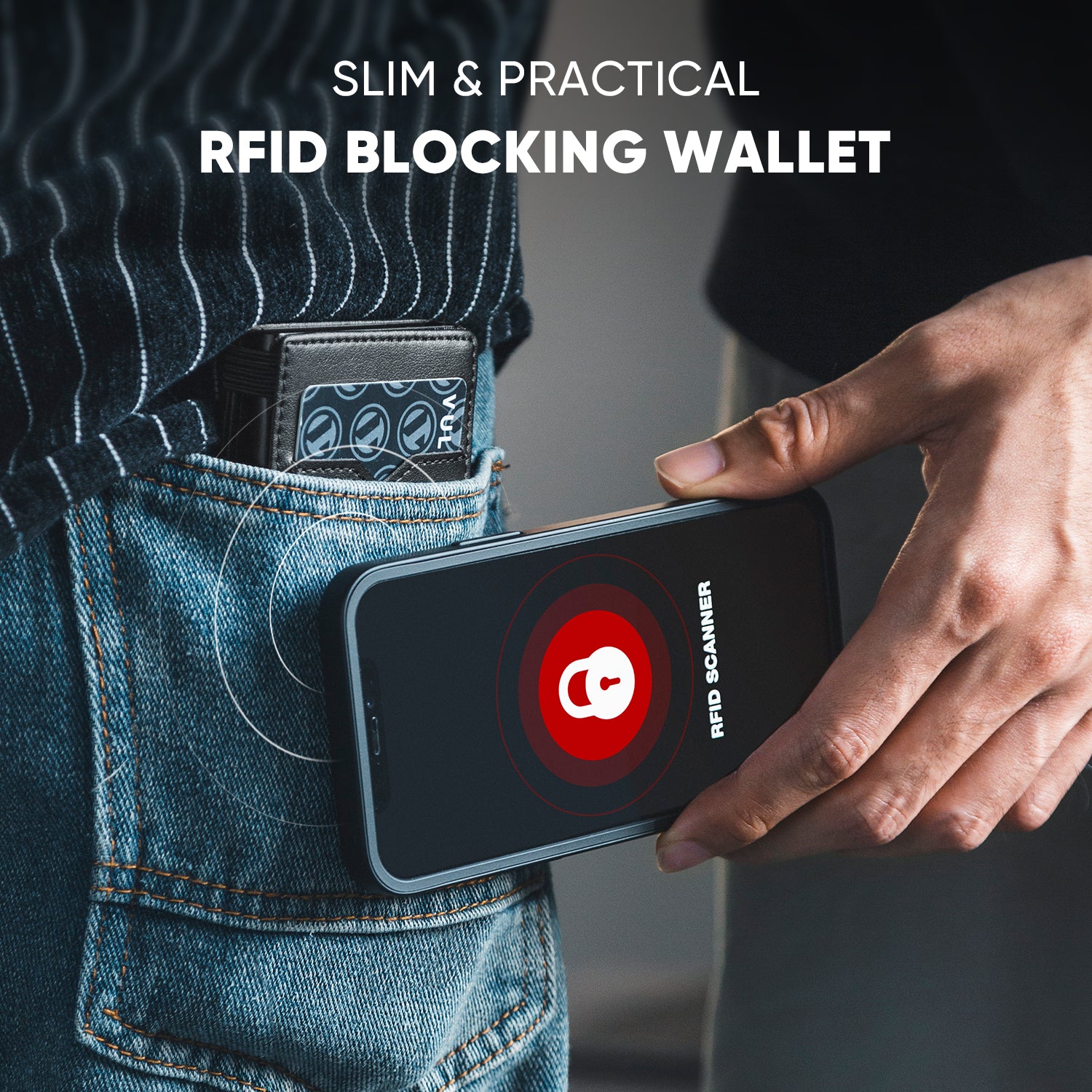 VC316 Elastic Band Closure Card Holder with Back ID Window - Secure & Stylish Wallet for Credit Cards, IDs, and Cash - Perfect for Travel, Work, and Everyday Use