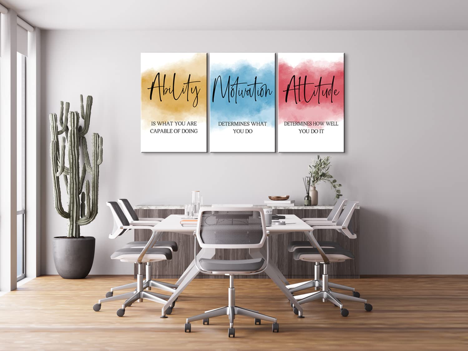 3-Piece Inspirational Wall Art Set - Motivational Posters with Positive Quotes - Office & Home Decor (16x24 Inches) - Perfect for Living Room, Bedroom & Workspace Motivation