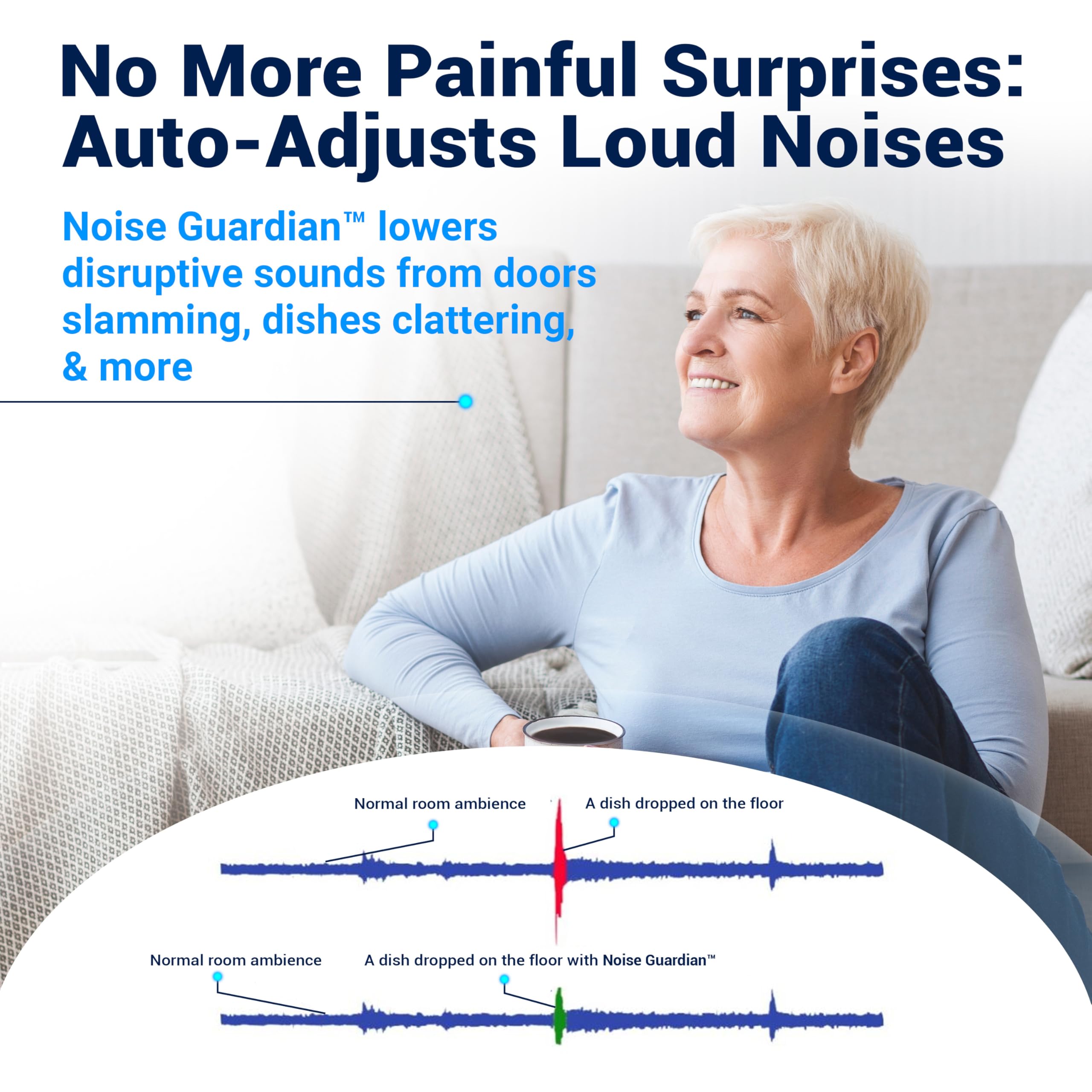 Mach I Pro Wireless OTC Bluetooth Hearing Aids for Adults & Seniors - Rechargeable, Noise Cancelling, Nearly Invisible - Compatible with iOS/Android for Streaming Calls - FSA/HSA Eligible - Perfect for TV Watching, Phone Conversations & Outdoor Activities (Beige)