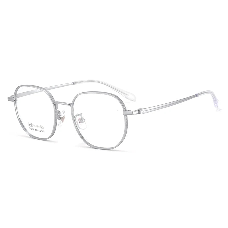 Bclear Unisex Full Rim Small Square Polygon Titanium Eyeglasses 6958 - Lightweight Durable Frame for Men & Women - Perfect for Reading, Work, and Everyday Fashion