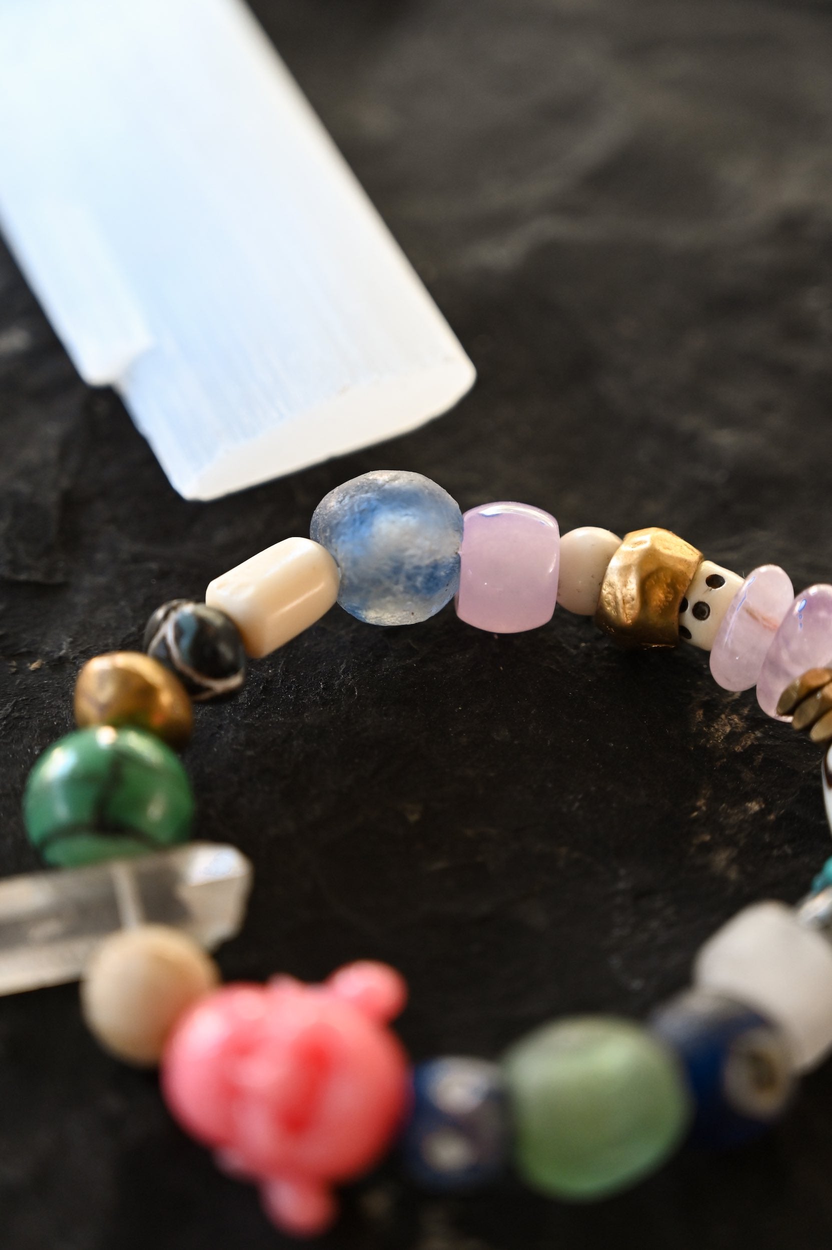 Handmade African Trade Beads Bracelet - Colorful Glass Beads for Women - Boho Chic Jewelry for Everyday Wear & Festival Outfits