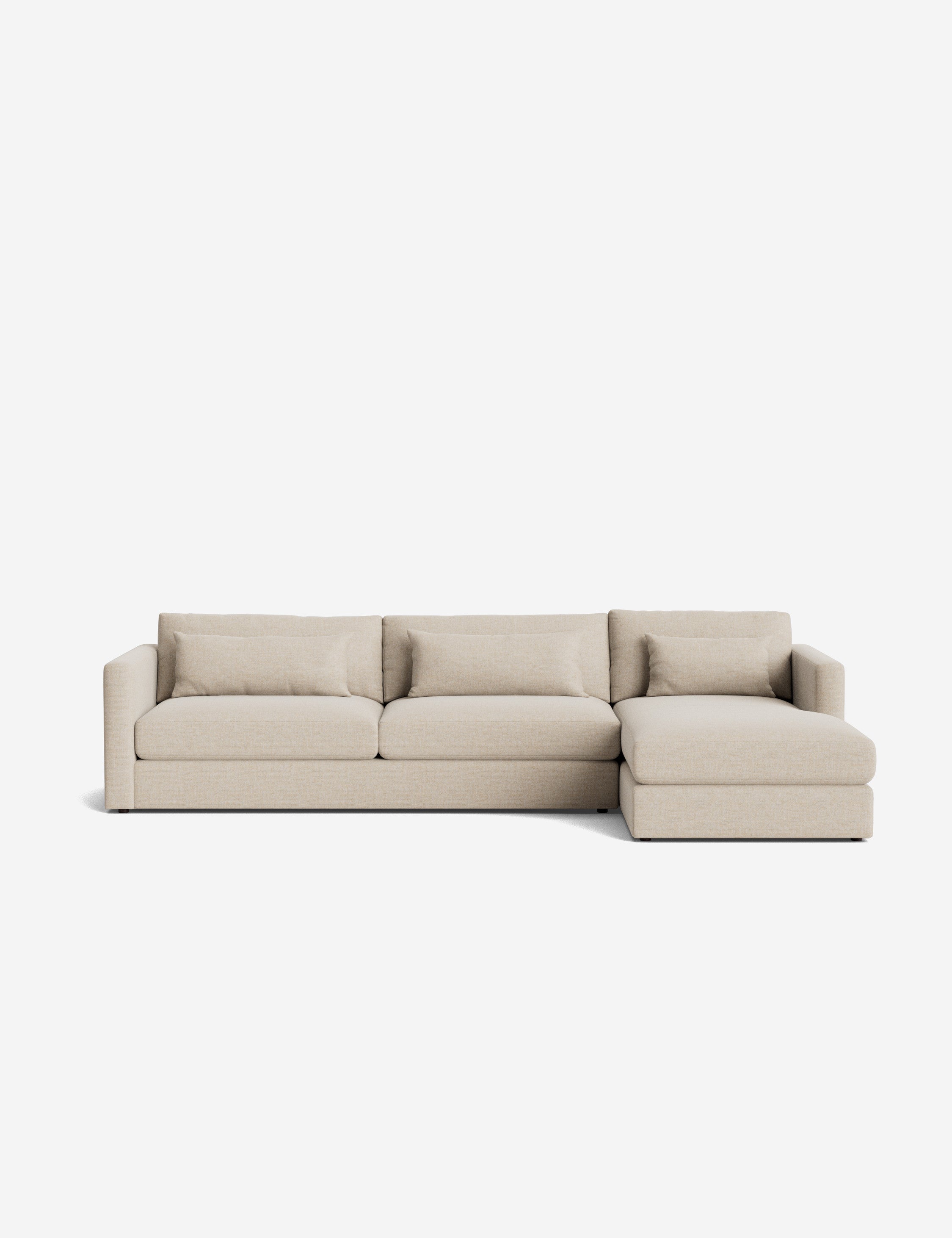 Durham Chaise Sectional Sofa - Modern L-Shaped Couch with Chaise Lounge | Comfortable Fabric Upholstery for Living Room, Family Room & Home Theater