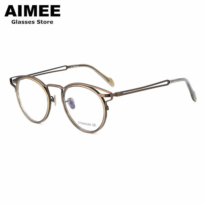 Stylish Aimee Unisex Full Rim Oval Titanium Acetate Eyeglasses Frame 19061 - Lightweight & Durable for Work, Reading & Everyday Wear