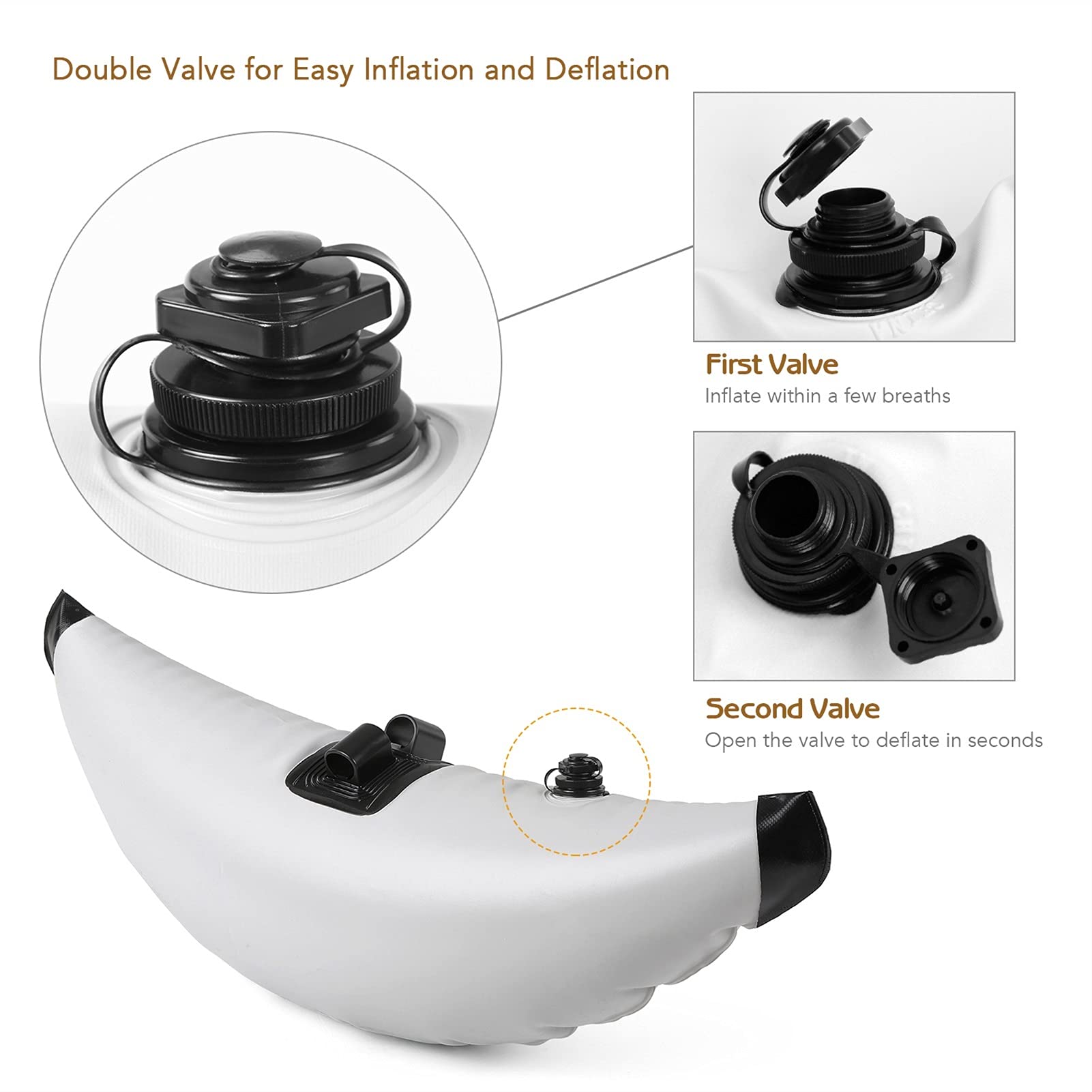 Inflatable Kayak Stabilizer System - PVC Outrigger Float with Sidekick Arms for Fishing & Standing | Kayak Boat Accessories | White | Perfect for Calm Waters & Fishing Trips