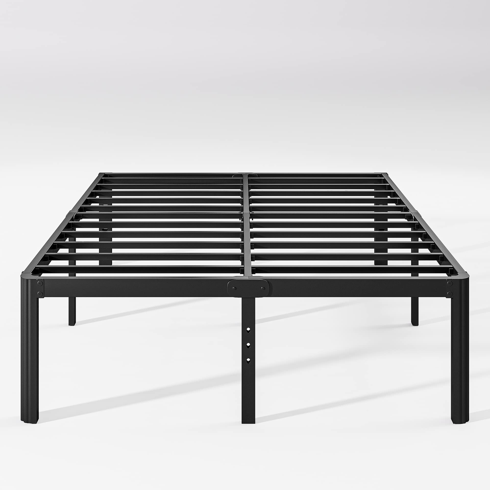 18 Inch High King Bed Frame - No Box Spring Needed, Heavy Duty Platform Bed with Rounded Corners, Easy Assembly, Noise Free, Black - Perfect for Master Bedrooms & Guest Rooms