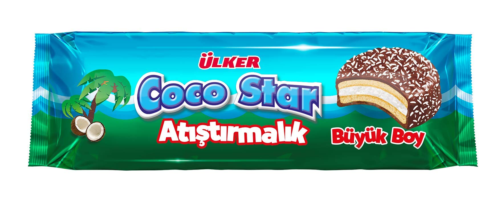 Ulker CocoStar Coconut Flavored Wafer Rings - 154g (4-Pack) | Delicious Snack for Kids Lunchboxes, Office Breaks & Party Treats