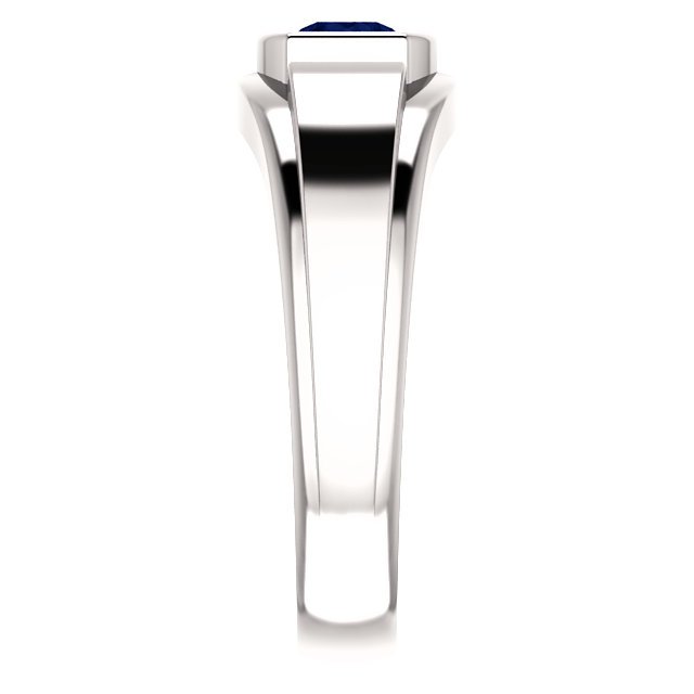 14K Gold Men's Sapphire and Diamond Ring - 0.60ct Sapphire & 0.09ctw Diamonds - Elegant Wedding Band, Anniversary Gift for Him, Engagement Ring for Men