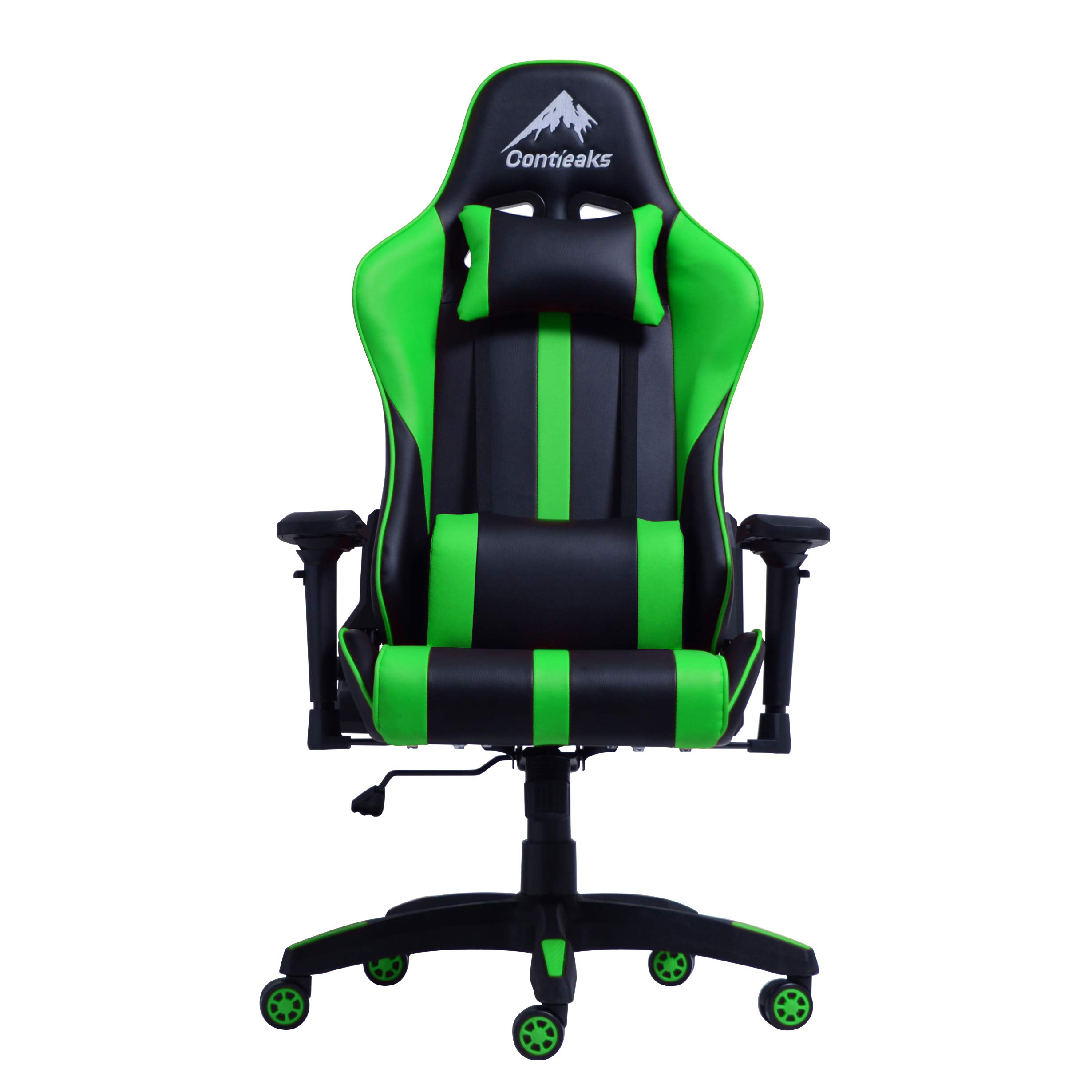 314688 Lucel Ergonomic Gaming Chair - Green, High Back Racing Style with Lumbar Support for PC & Office Use - Perfect for Gamers, Streamers & Home Office