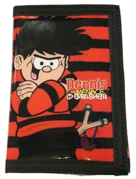 Dennis the Menace & Gnasher Red Black Striped Wallet for Men - Comic Character Themed Bifold Wallet - Perfect for Gifts, Collectors, and Everyday Use