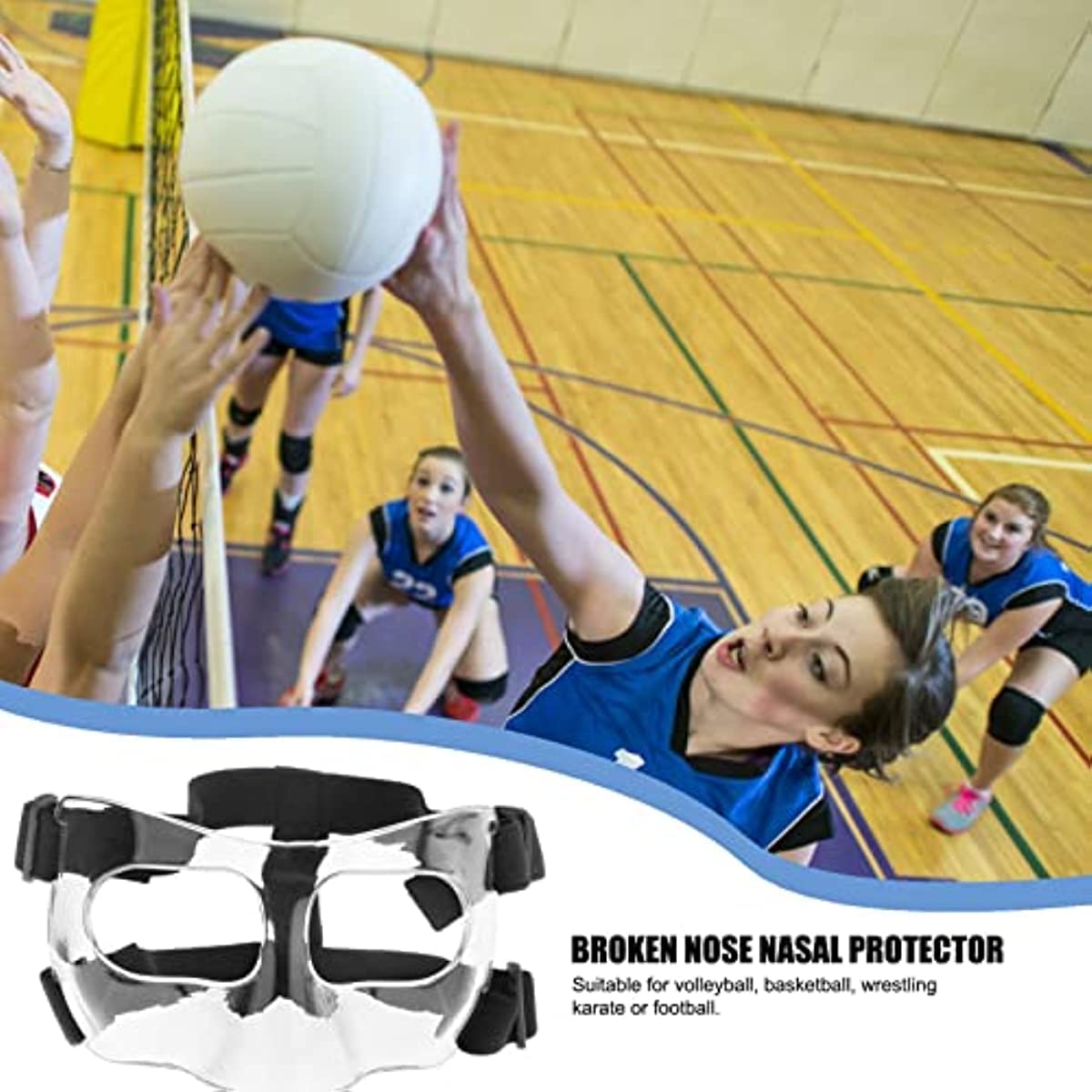 Adjustable Nose Guard for Broken Noses - Sports Face Protection for Men, Women & Teens - Softball & Basketball Safety Mask - Breathable & Comfortable Design (1 Pack) | Perfect for Contact Sports, Injury Recovery & Active Lifestyles