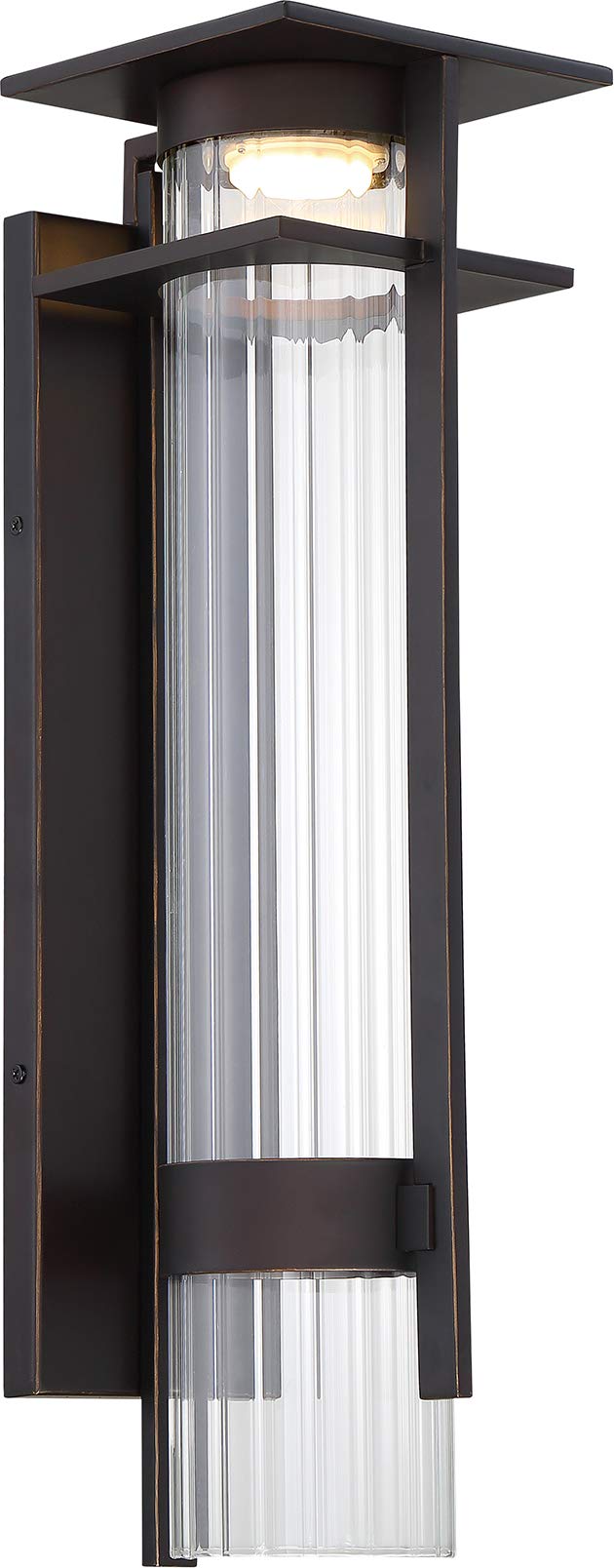 Minka Lavery 72742-143C-L Kittner LED Outdoor Wall Sconce - 1-Light 9W Oil Rubbed Bronze with God Highlights - Perfect for Porch, Patio, Garden & Entryway Lighting