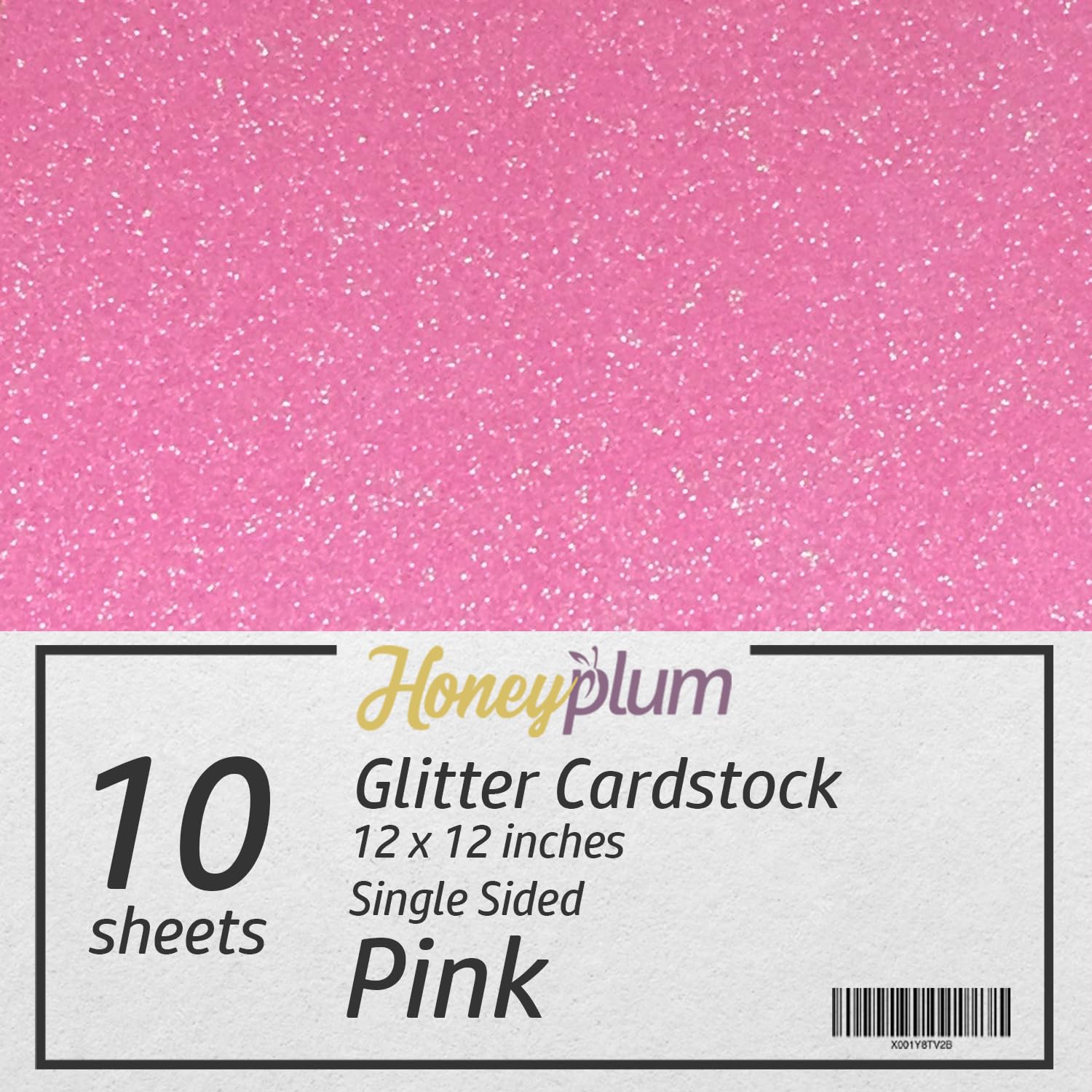 Premium Pink Glitter Cardstock Paper - 10 Sheets 12