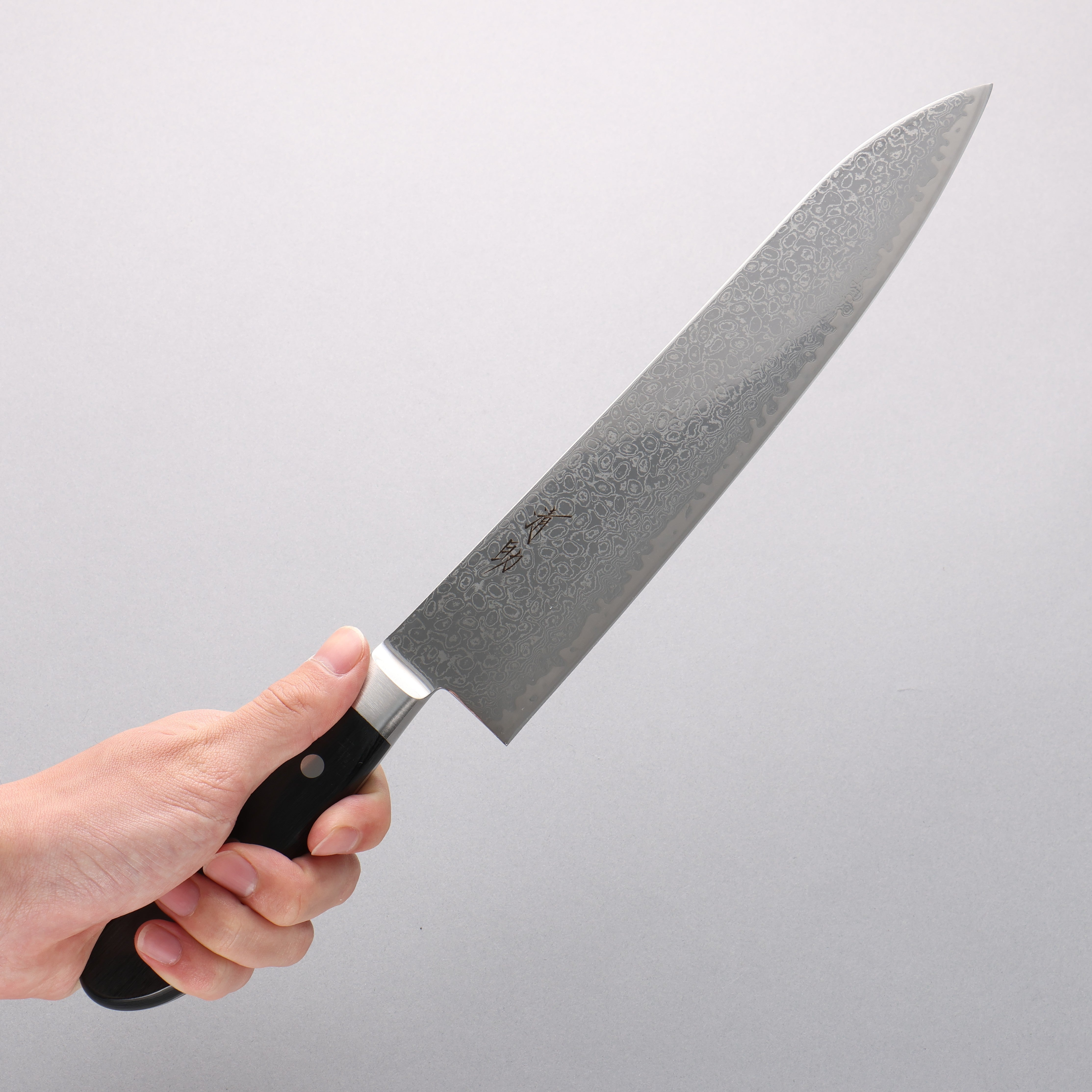 Premium Seisuke Kagami2 AUS10 Damascus Gyuto Chef Knife 240mm - Mirrored Finish, Black Pakkawood Handle - Perfect for Sushi, Meat Slicing & Professional Kitchen Use
