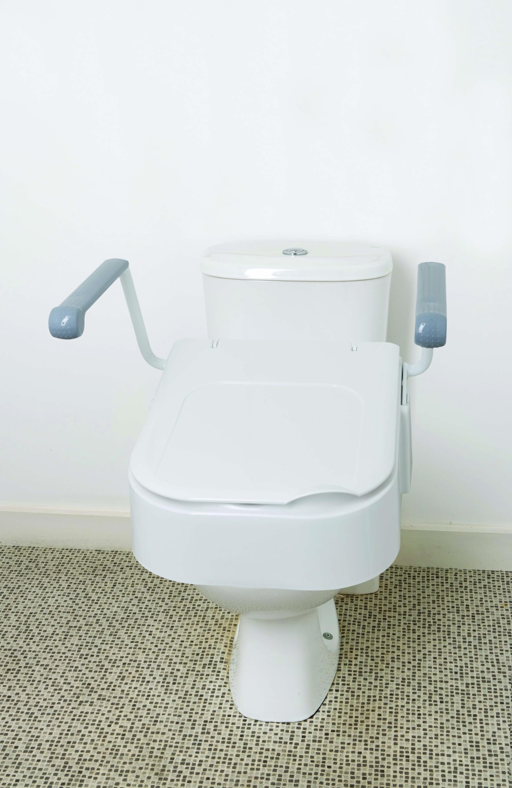 Drive DeVilbiss Raised Toilet Seat with Flip-Up Arms - Adjustable Height Bathroom Safety Aid for Elderly & Disabled - Ideal for Post-Surgery Recovery & Mobility Assistance