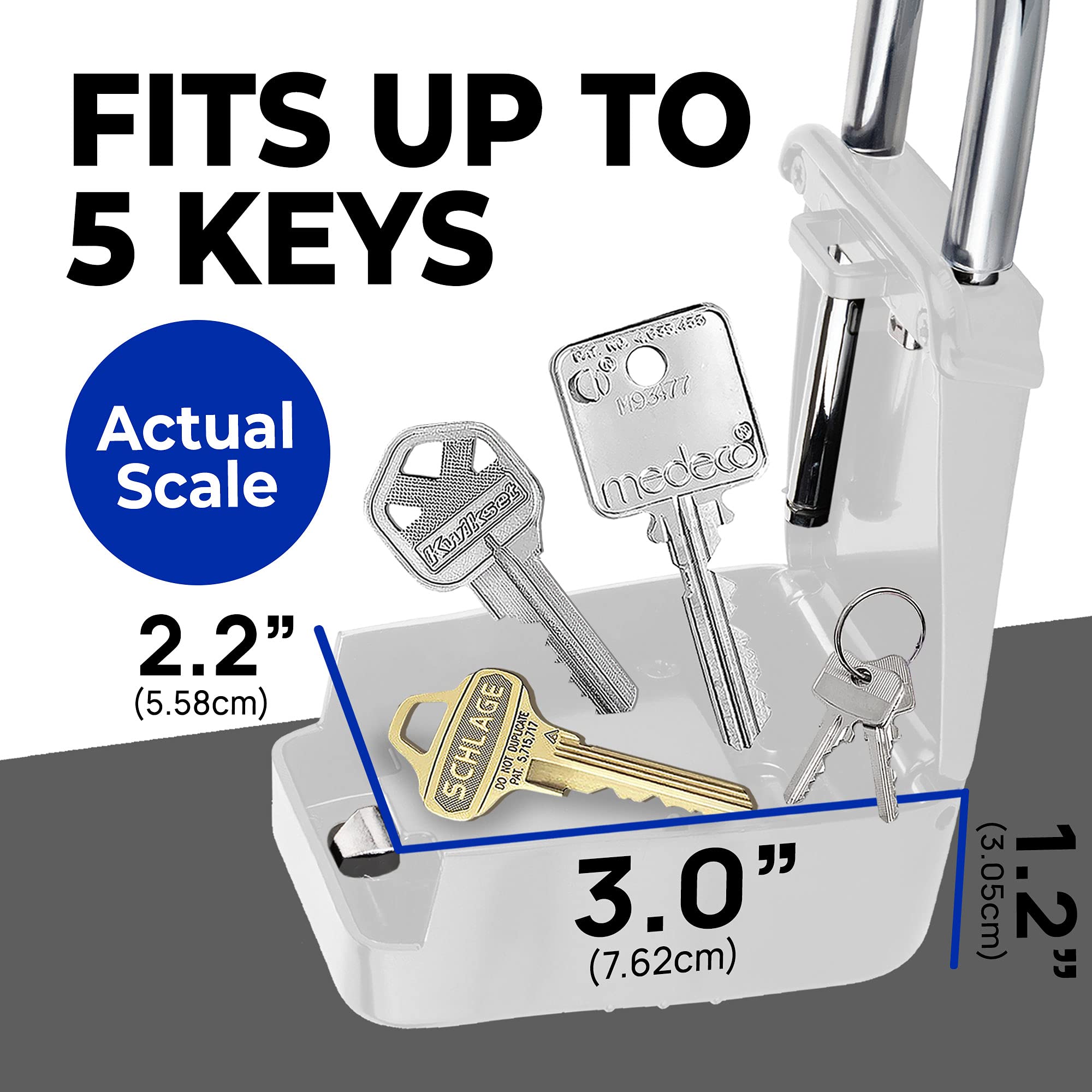 1500 Key Lock Box with Code - Secure Outdoor Key Storage for Realtors & Short-Term Rentals - Holds 5 Keys (12 Pack, White) - Perfect for Vacation Homes, Airbnb, and Property Management