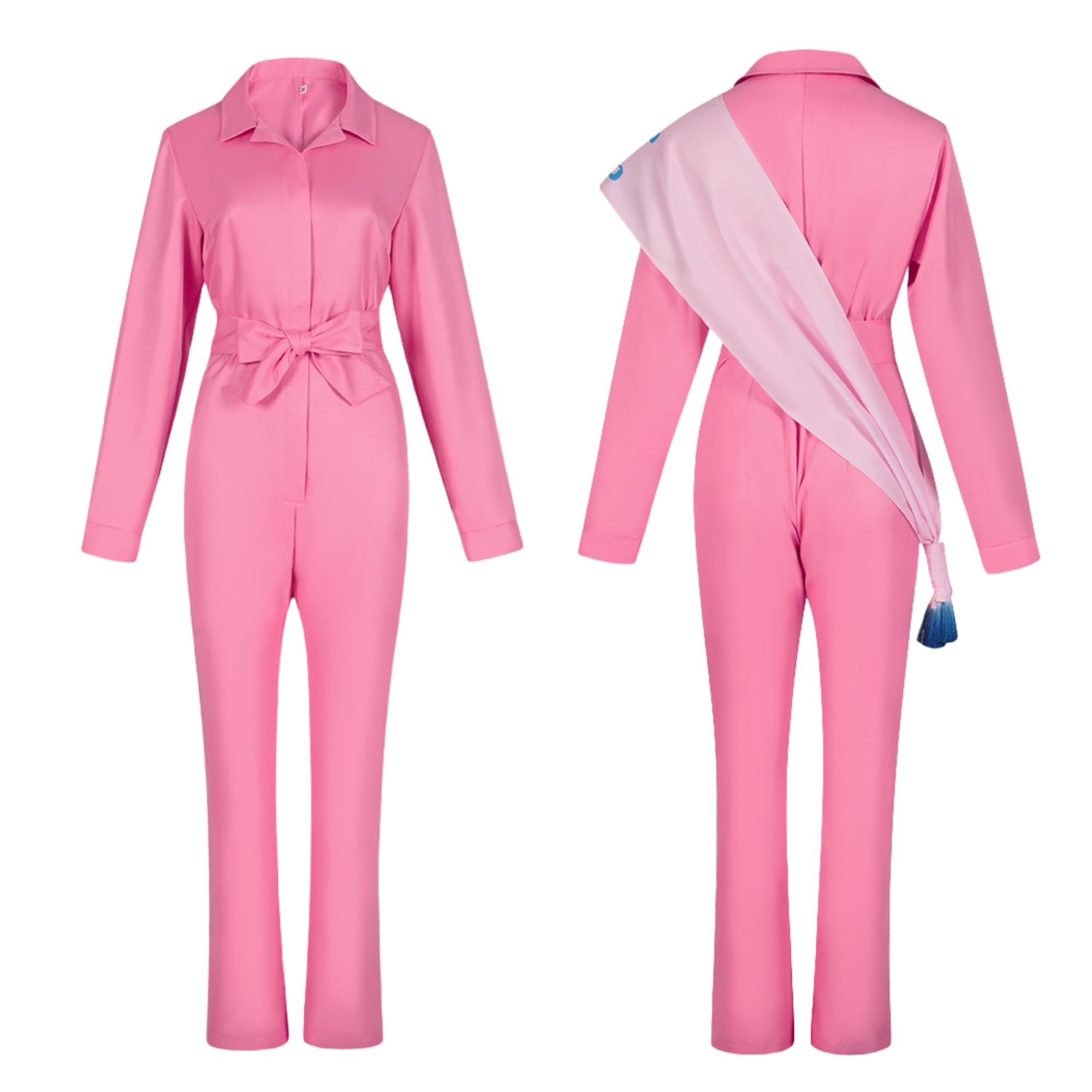 Margot Robbie Pink Jumpsuit Cosplay Costume for Women - 2023 Movie Replica Outfit | Halloween, Comic Con & Themed Party Costume