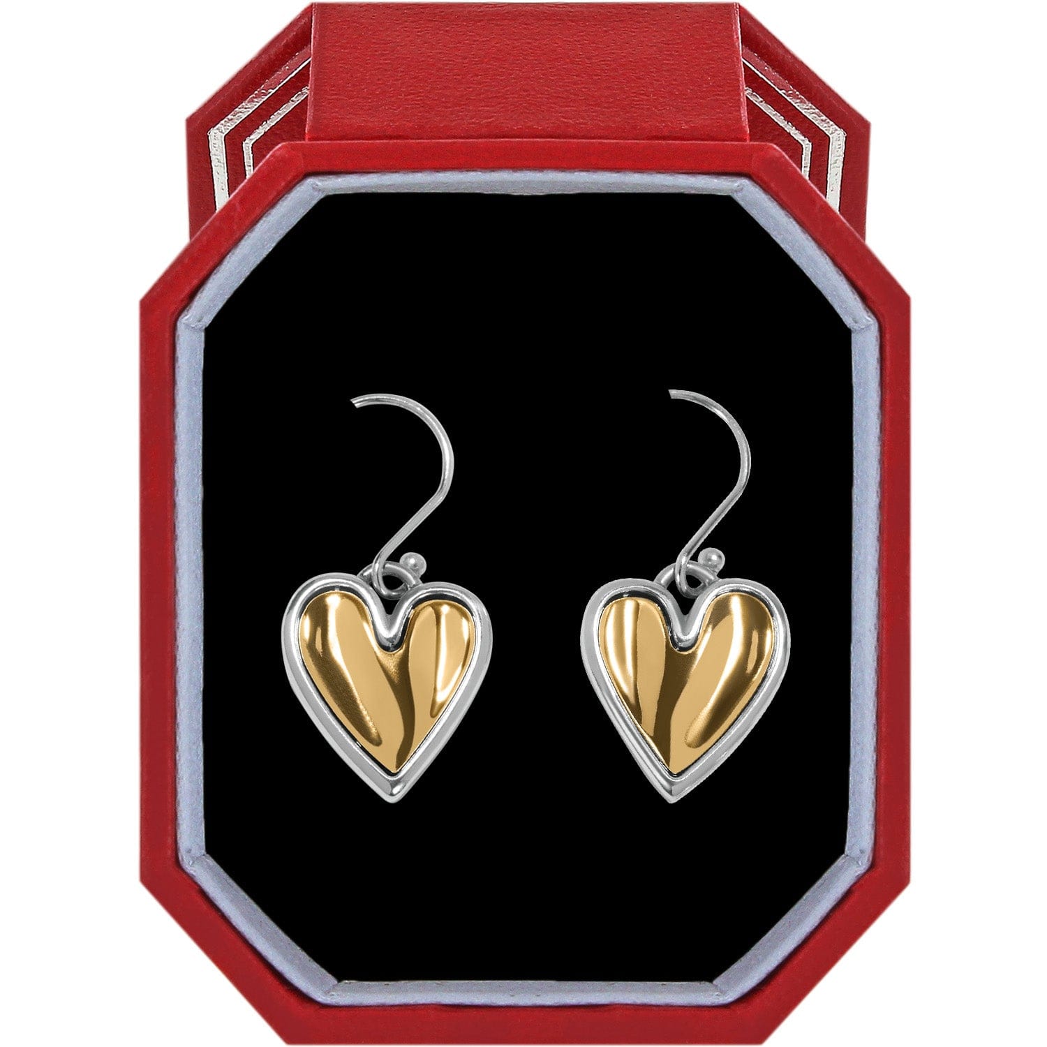 Cascade Heart Reversible French Wire Earrings - Sterling Silver Dangle Earrings for Women - Elegant Gift Box - Perfect for Valentine's Day, Anniversary & Special Occasions