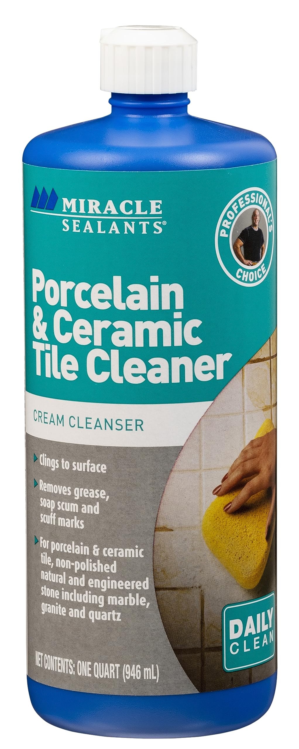 Premium Porcelain & Ceramic Tile Cleaner - Powerful Stain Remover for Bathroom, Kitchen & Floor Tiles - Safe for Glossy & Matte Surfaces - Ideal for Homes, Restaurants & Commercial Spaces