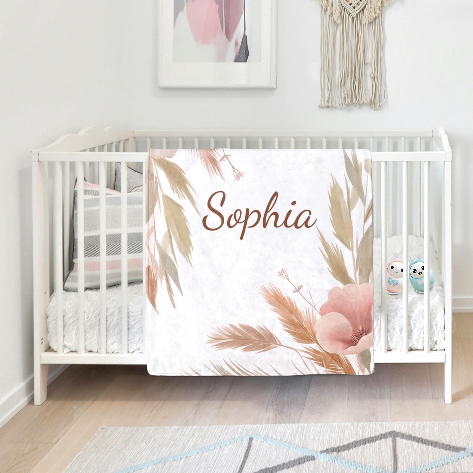 Personalized Baby Blanket with Name - Custom Flannel Blanket for Girls & Boys, Newborn Gifts for Baby Shower, Christmas & Birthday - Perfect for Nursery, Toddler Bedtime & New Mom Gifting