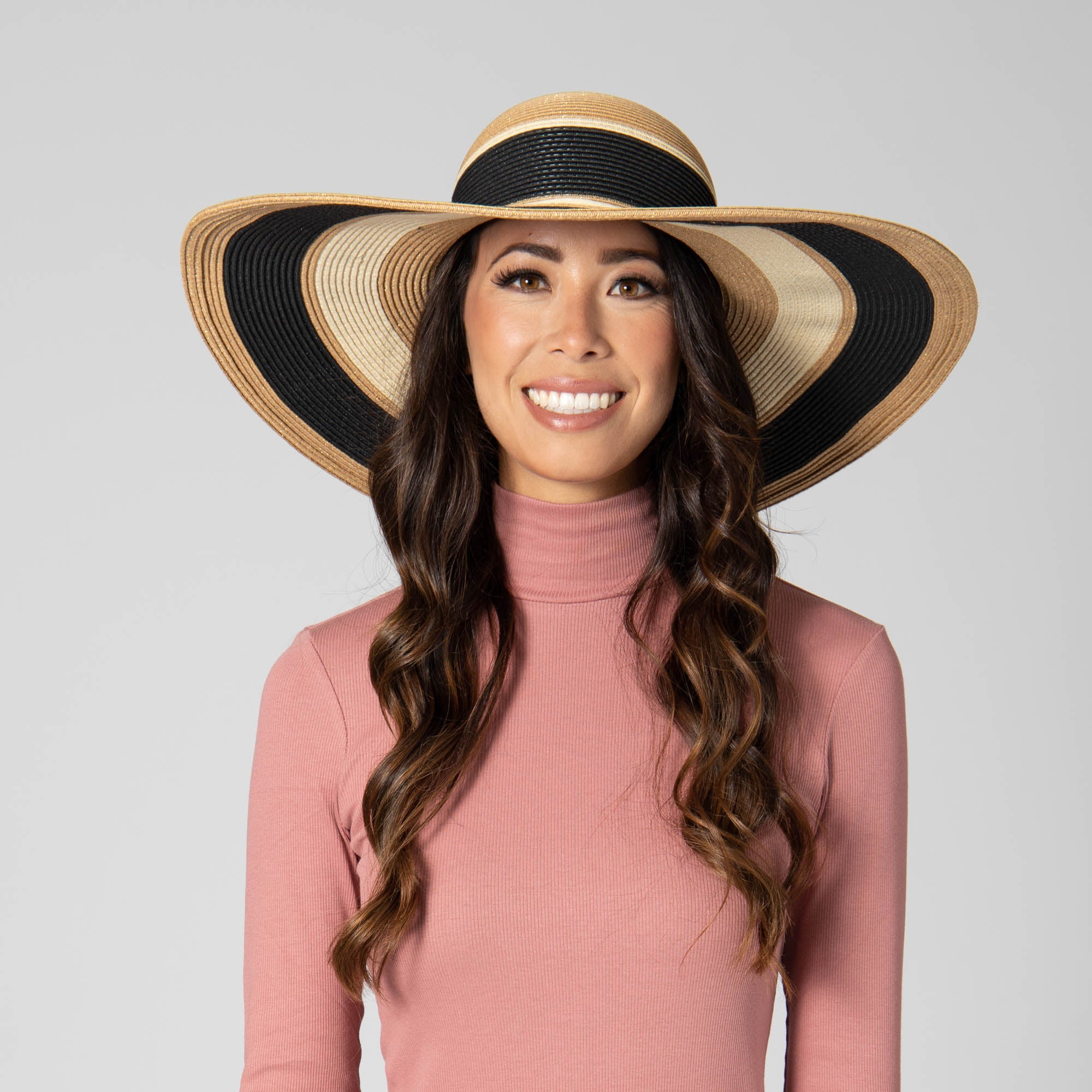 Las Palmas Floppy Hat - Ultrabraid Striped Sun Hat for Women | UPF 50+ UV Protection | Beach, Pool & Summer Outdoor Activities