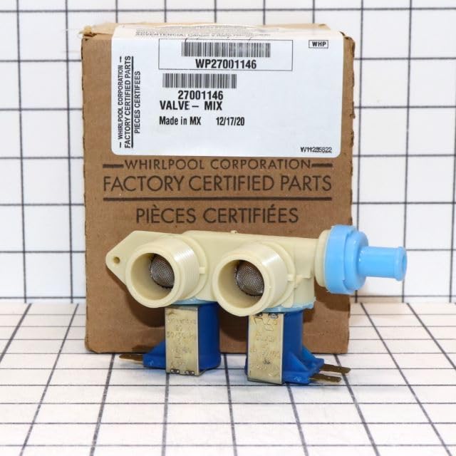 WP27001146 OEM Washing Machine Water Inlet Valve Replacement Part - Compatible with Top Load Washers for Home Laundry Use