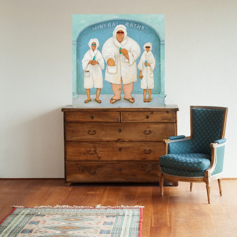 Lowell Herrero Spa Babies Fine Art Canvas Wall Decor - 22x22 Inch Ready to Hang Painting for Living Room, Bedroom, Bathroom & Office - Perfect for Nursery, Spa Relaxation & Home Décor