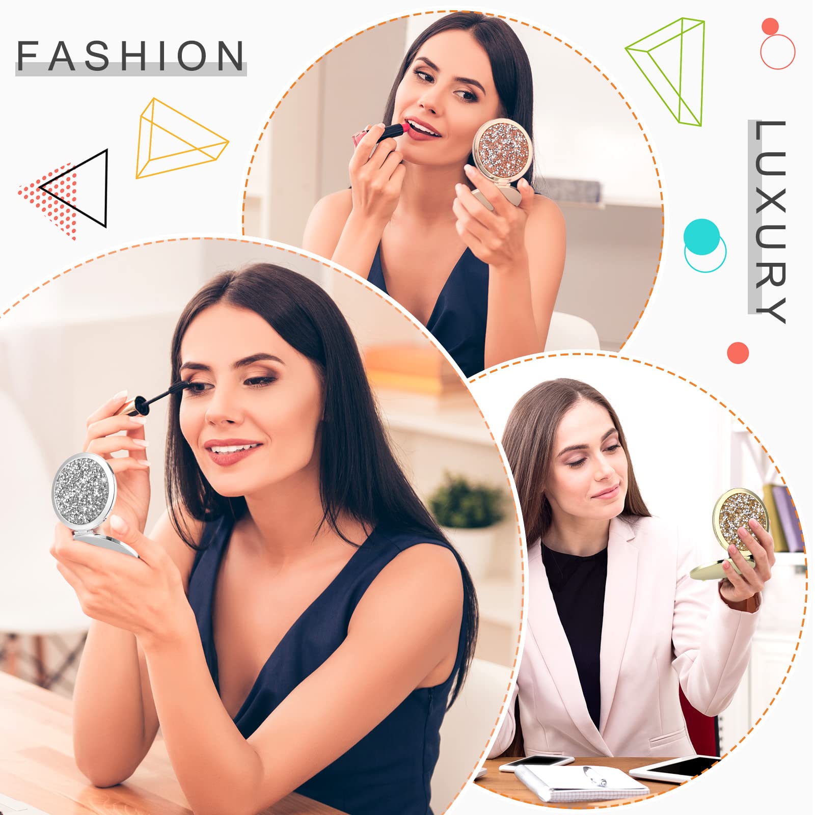 Yulejo 6-Piece 2X/1X Magnifying Makeup Mirror Set - 2.6