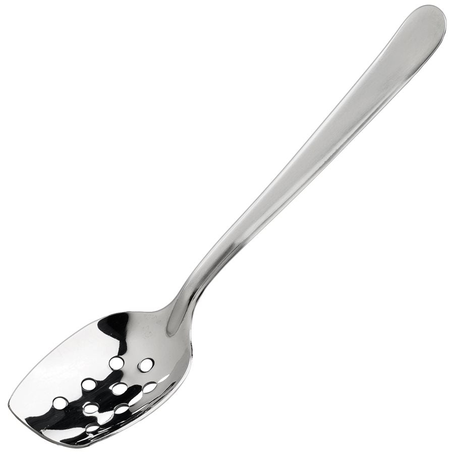 Winco SPS P8 8-Inch Perforated Slanted Plating Spoon - Professional Kitchen Tool for Fine Dining, Garnishing & Food Presentation