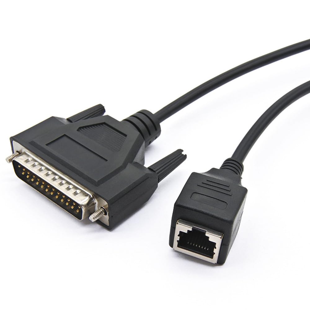 DB25 Male to RJ45 Female Network Cable - 0.3M Ethernet Debugging Cable for Network Switch & Industrial Control | Perfect for Server Racks, Data Centers, and Factory Automation Systems