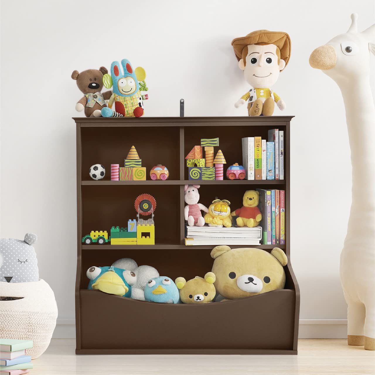 CAPHAUS Kids' Toy Storage Organizer - Multifunctional Book & Toy Shelf Cabinet for Nursery, Playroom, Closet | Open Storage Cubby for Home Organization & Kids Room Decor | Perfect for Toys, Books, Clothes & More