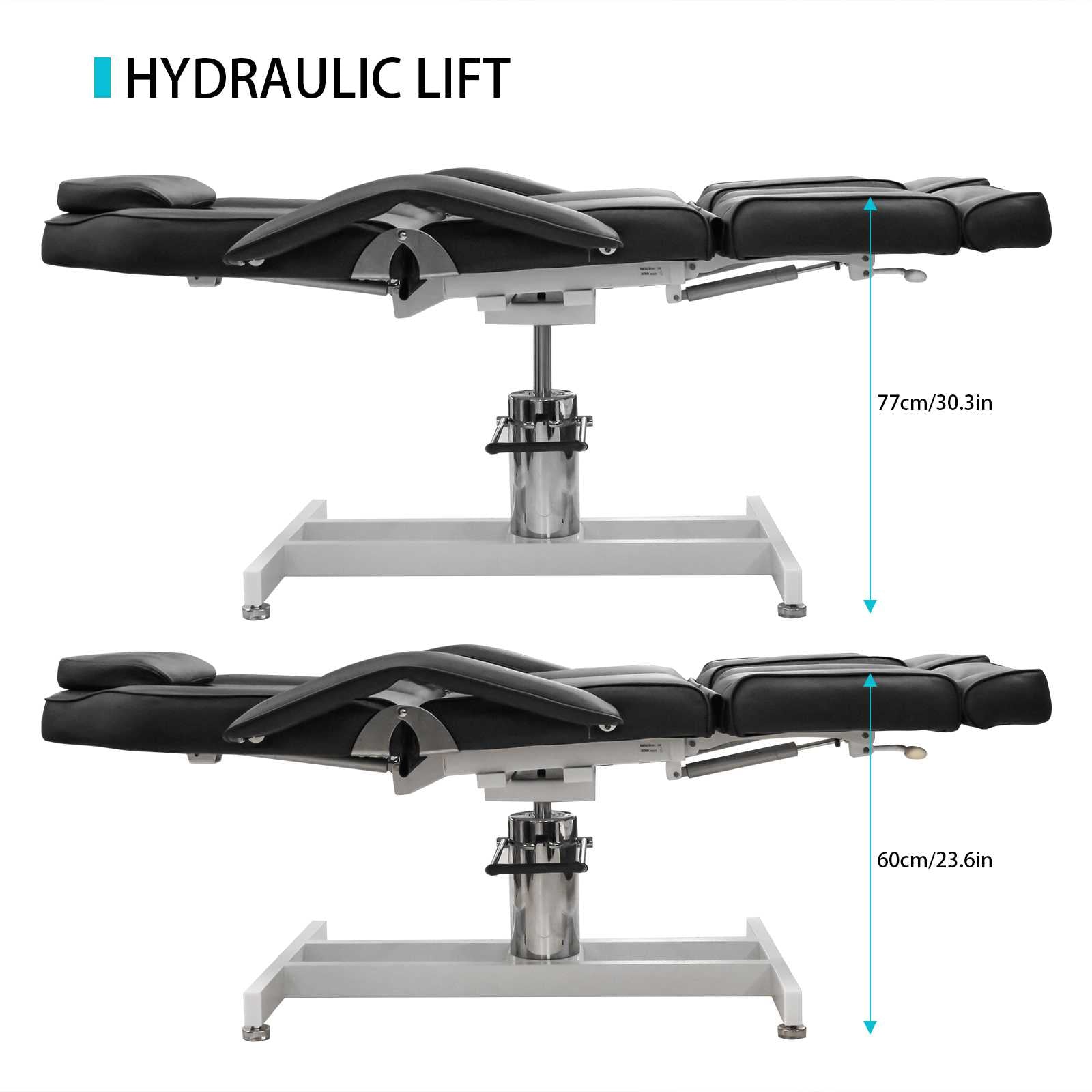 Greenlife Katia Hydraulic Adjustable Beauty SPA Tattoo Chair Bed with Separate Legs - Professional Salon Facial Massage & Tattoo Bed for Spa, Clinic, and Home Use