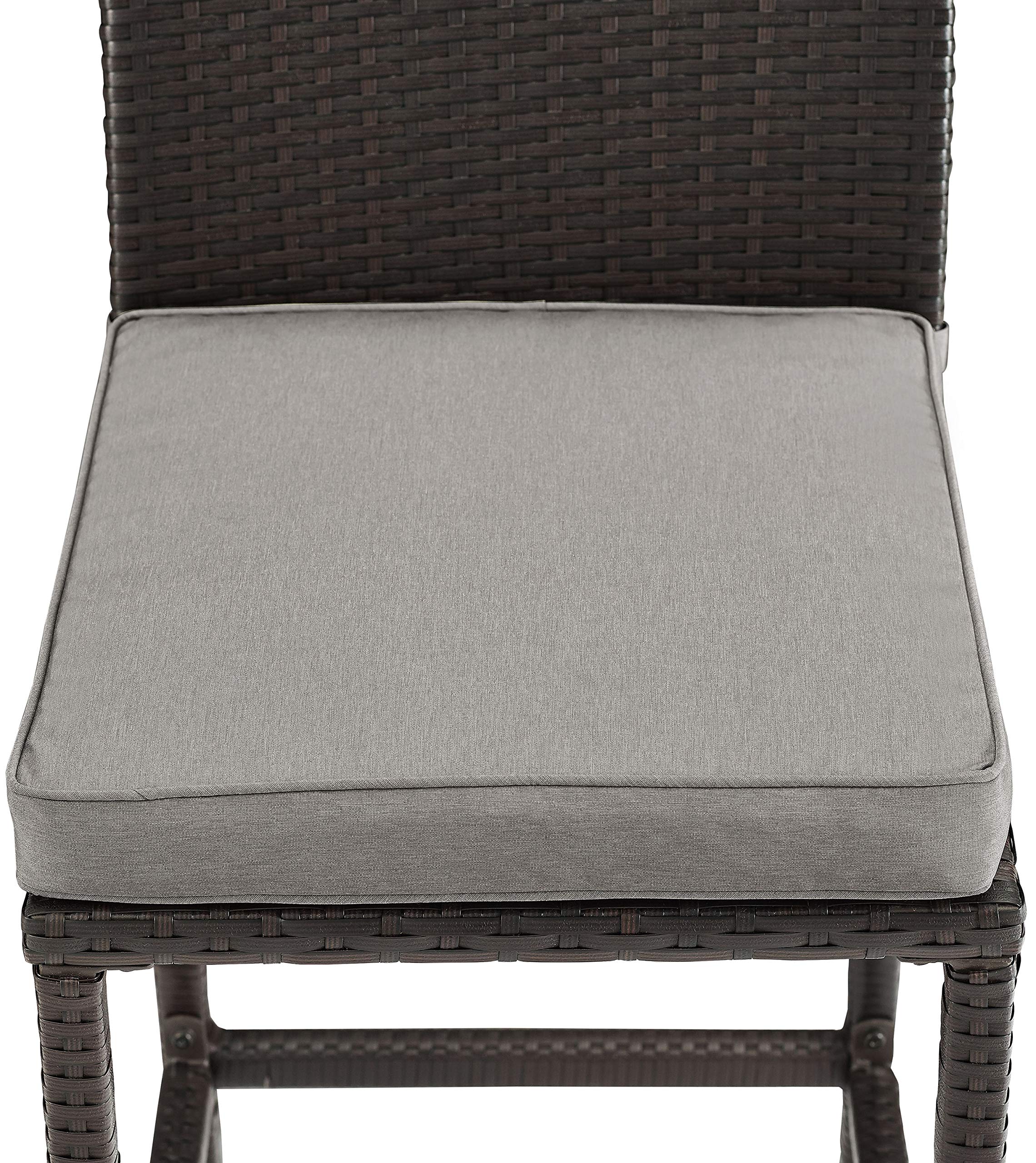 Crosley Furniture Palm Harbor Wicker Outdoor Bar Stools Set of 2 - Brown with Gray Cushion - Patio, Backyard & Balcony Bar Stools for Outdoor Entertaining & Dining