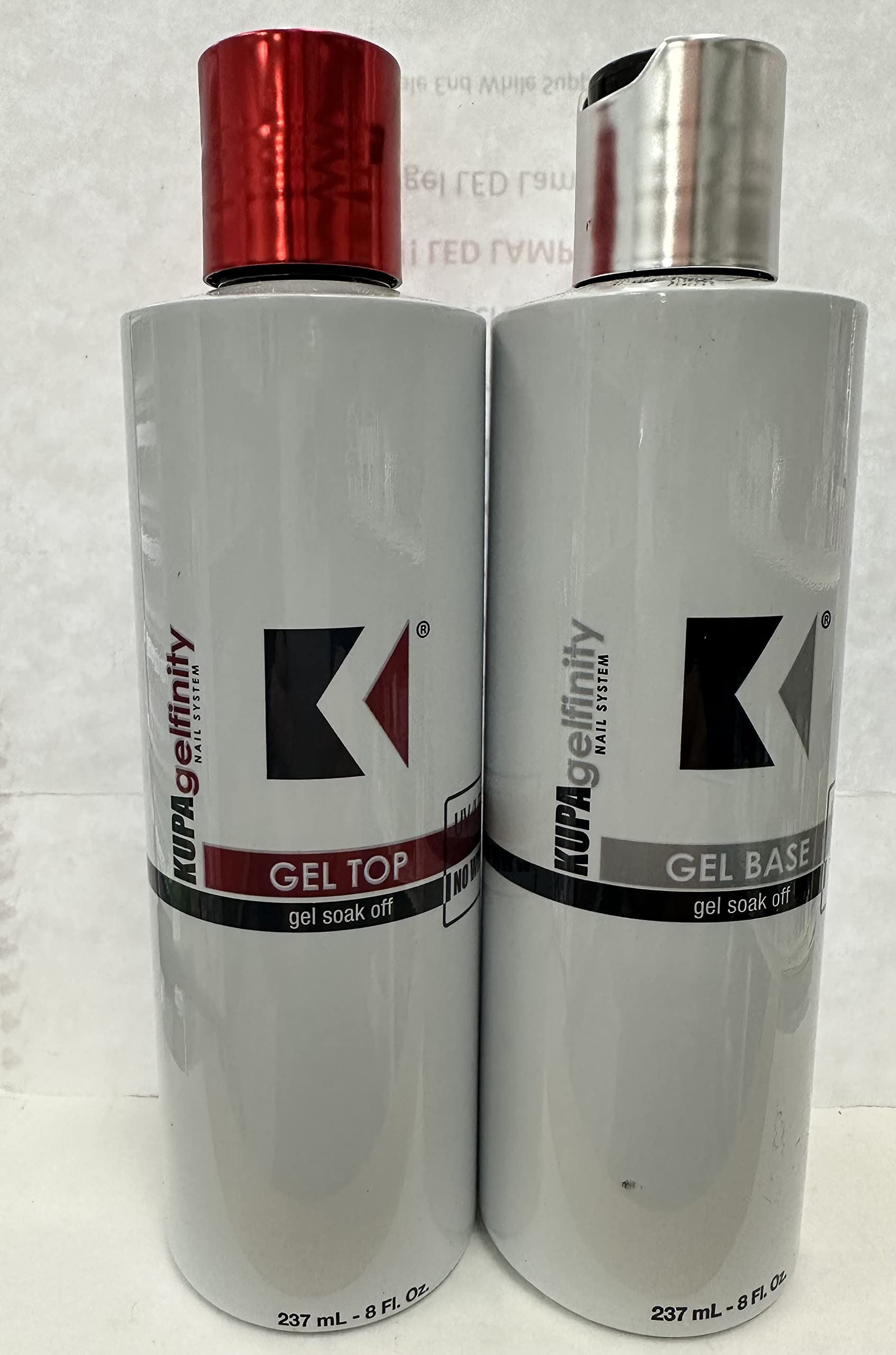 Kupa GelFinity Duo Gel Base & Matte Top Coat Set - Soak Off LED/UV Cure No Wipe Nail Polish Kit for Salon & Home Manicures (Base + Top Coat Bundle) | Perfect for Professional Nail Artists & DIY Gel Nail Enthusiasts