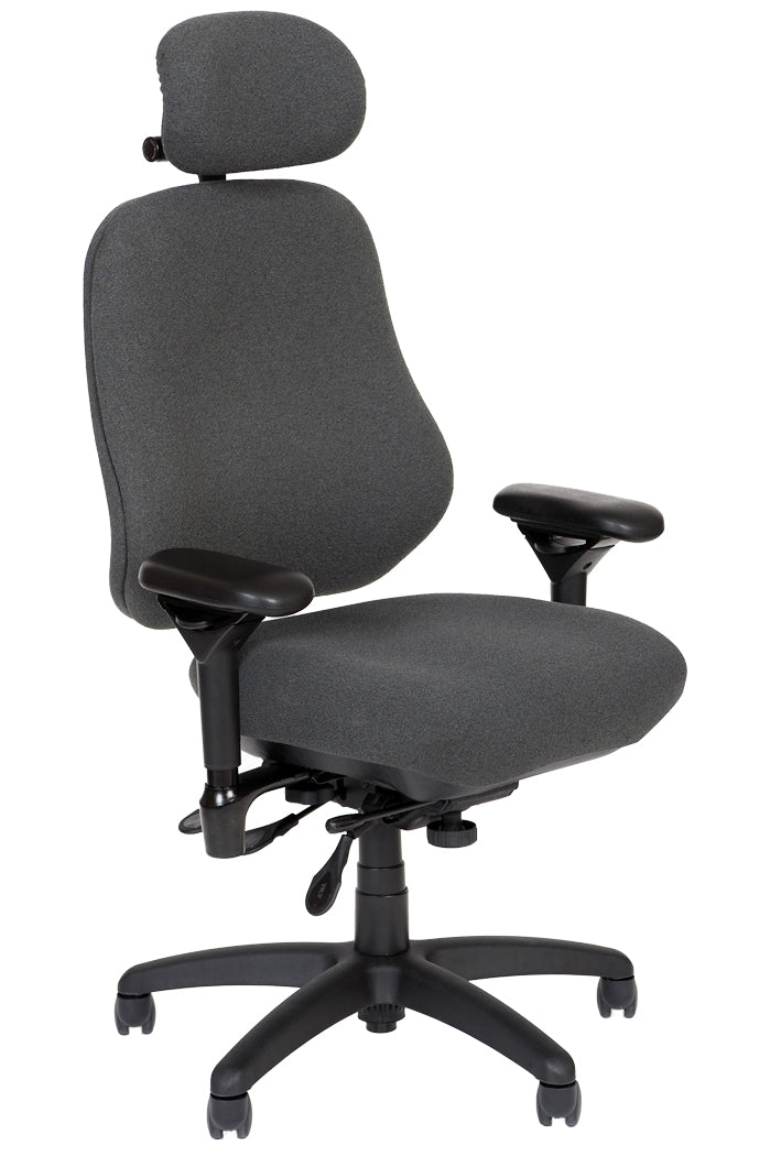 ErgoGenesis Extra Tall Office Chair with Neck Roll - J3509 Black, Grade 1 Staccato - Premium Ergonomic Desk Chair for Home & Office Workspace
