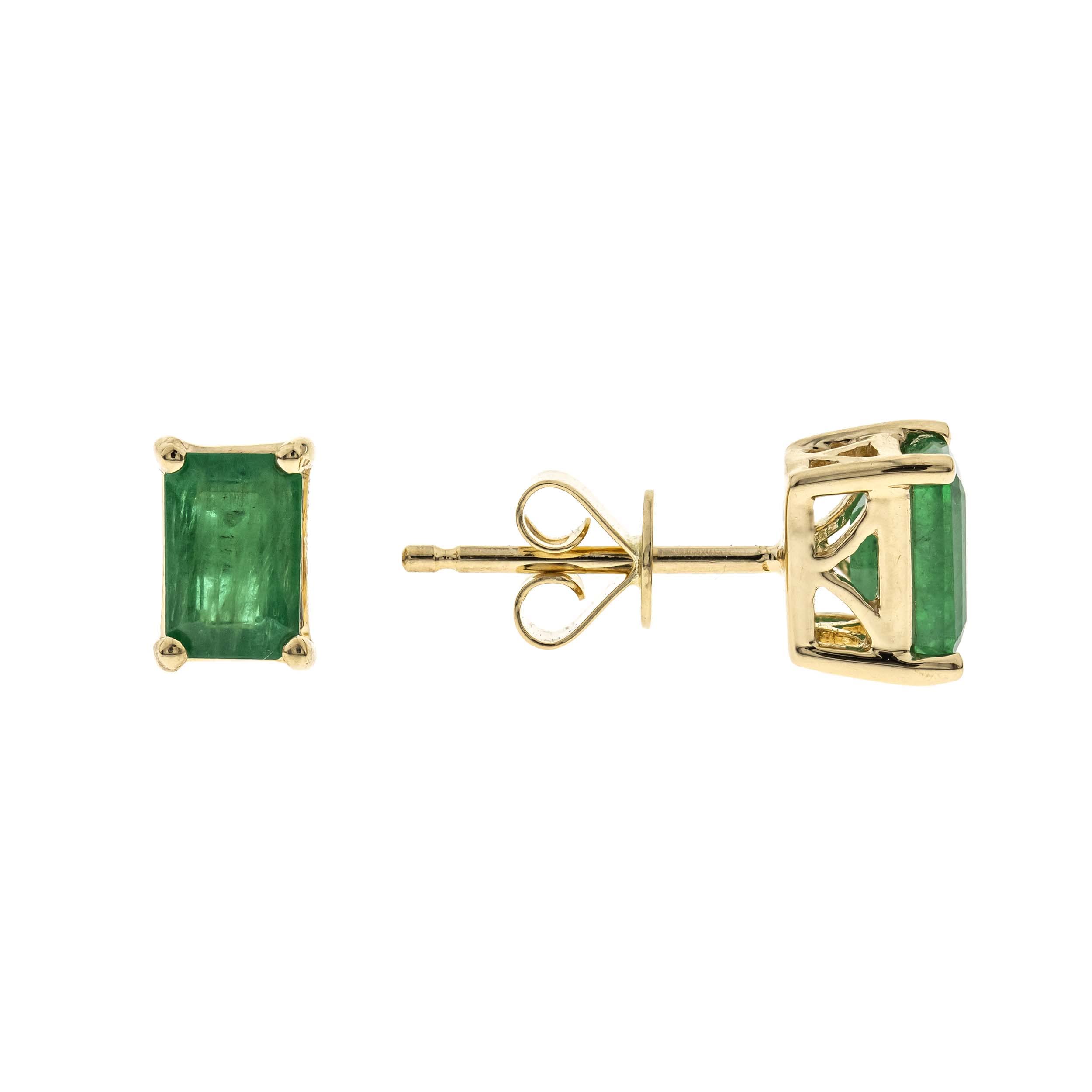 10K Yellow Gold Natural Zambian Emerald Earrings for Women | Ethically Sourced Handcrafted Jewelry | Perfect Holiday, Birthday & Anniversary Gift | Elegant for Parties, Weddings & Special Occasions