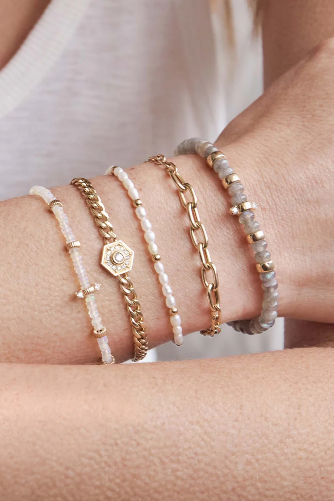 14K Gold Beaded Station Rice Pearl Bracelet for Women - Elegant Pearl Jewelry Gift for Wedding, Anniversary & Special Occasions