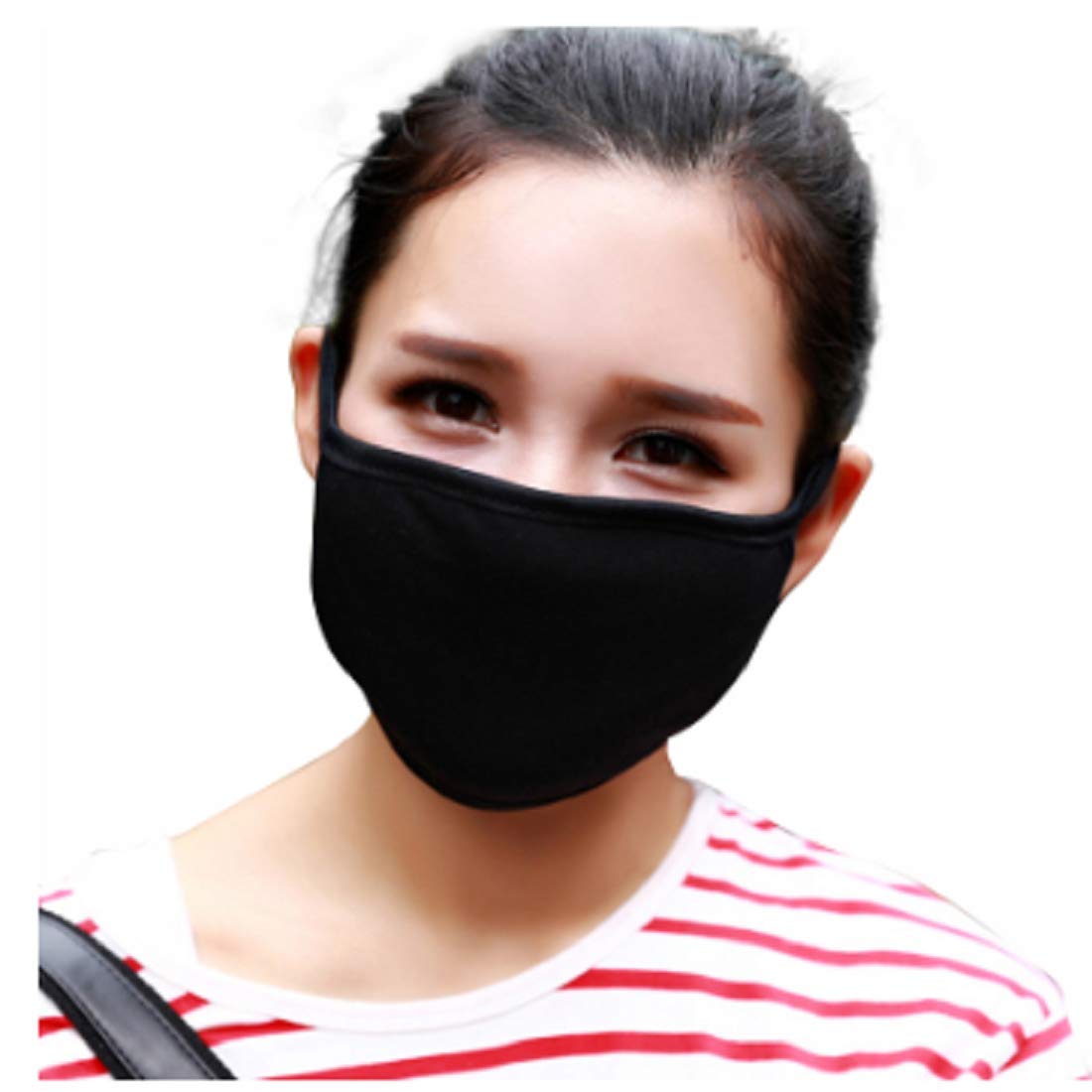 Epraiser Anti-Pollution Dust-Free Solid Black Cotton Doctor Face Mask (Pack of 4) - Breathable & Comfortable for Daily Use, Outdoor Activities, and Medical Professionals