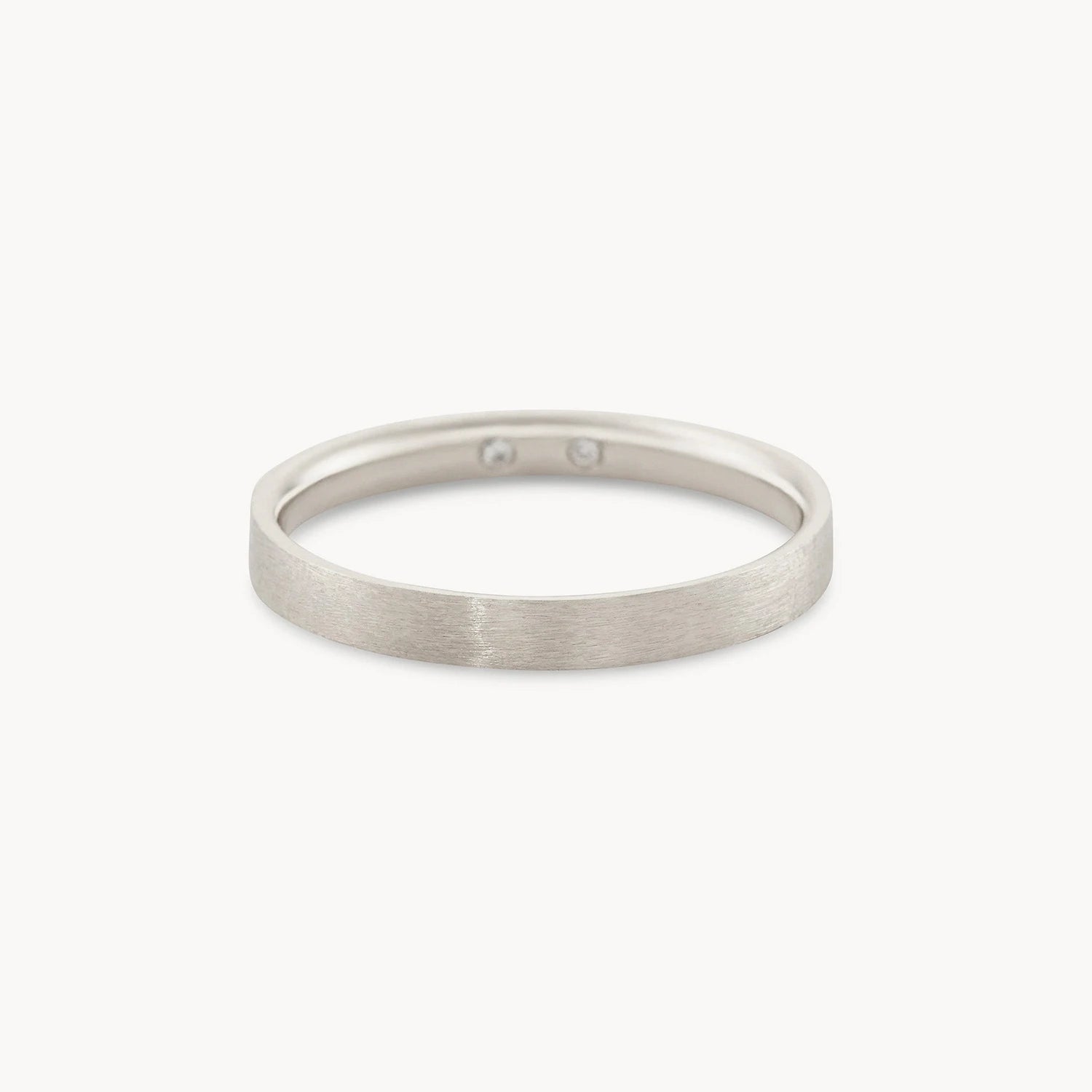 Everlast 14k White Gold Brushed Band Ring - Elegant & Durable Jewelry for Weddings, Anniversaries & Everyday Wear