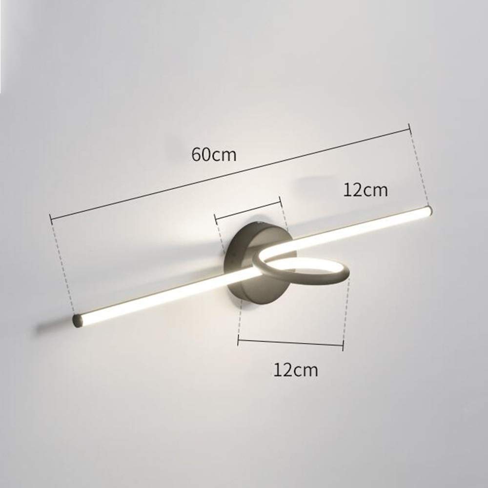 Modern LED Vanity Light Fixture 4000K Neutral White - 60cm 10W Black Bathroom Mirror Light for Makeup & Grooming - Perfect for Contemporary Bathrooms & Dressing Areas
