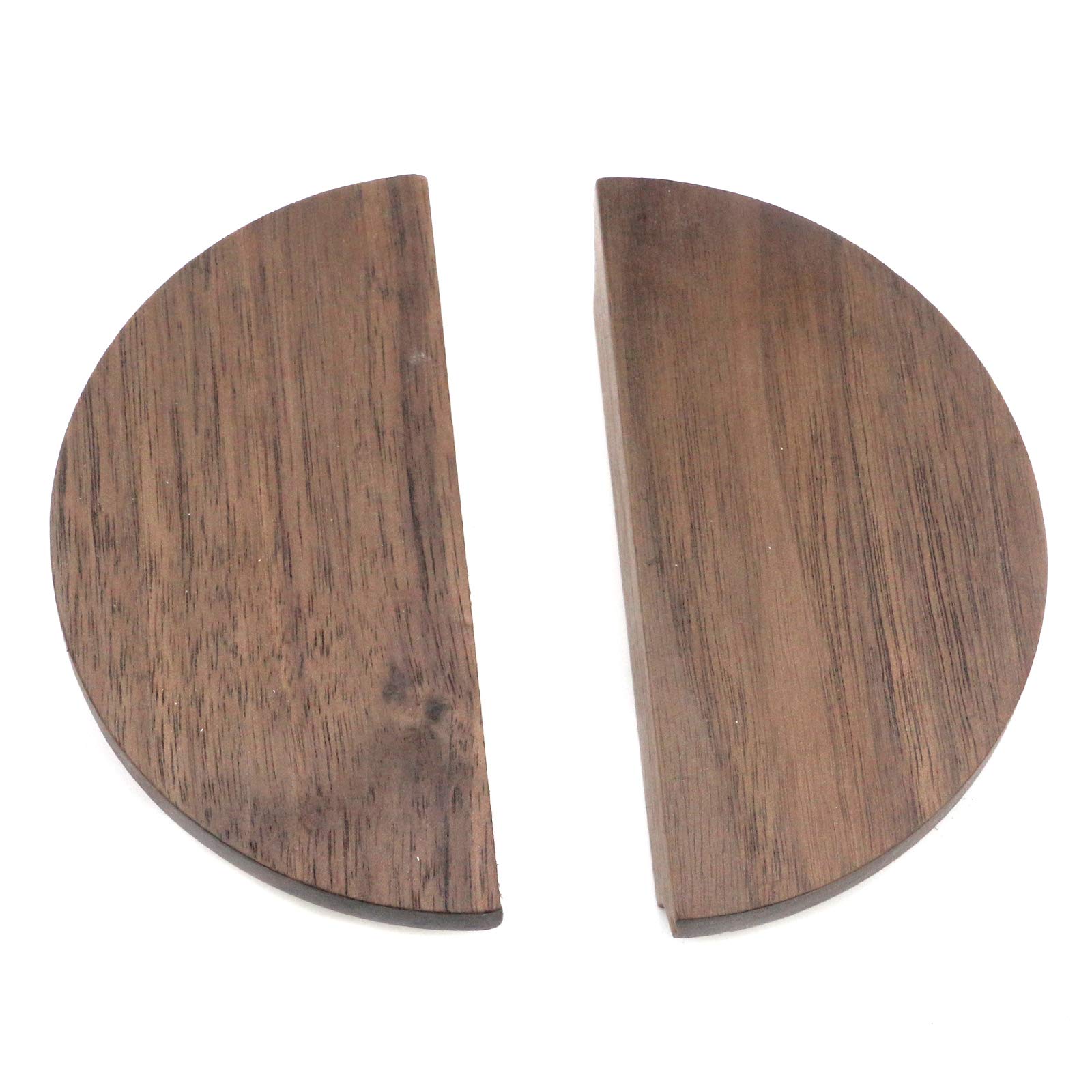Premium Round Wood Cabinet Knobs - Black Walnut Drawer Pulls & Handles - Solid Wooden Hardware for Cabinets, Dressers & Cupboards (2.52
