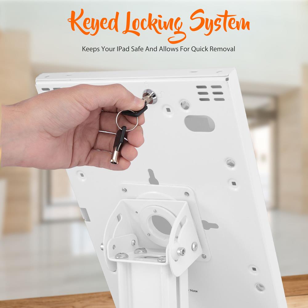 Anti-Theft Tablet Mount Holder - Secure Locking Bracket for iPad, Samsung, and More - Perfect for Travel, Office, and Public Spaces