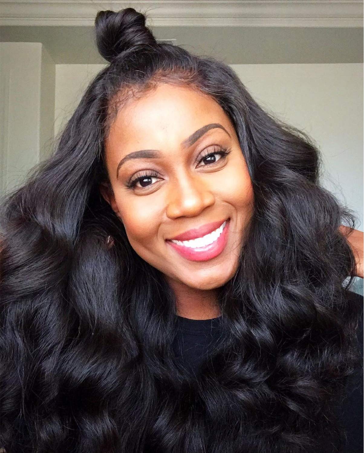 Brazilian Human Hair Body Wave Bundles with Lace Closure (14 16 18 20 Inch) - Unprocessed 100% Virgin Hair Extensions for Black Women - Perfect for Daily Styling, Weaves & Protective Hairstyles