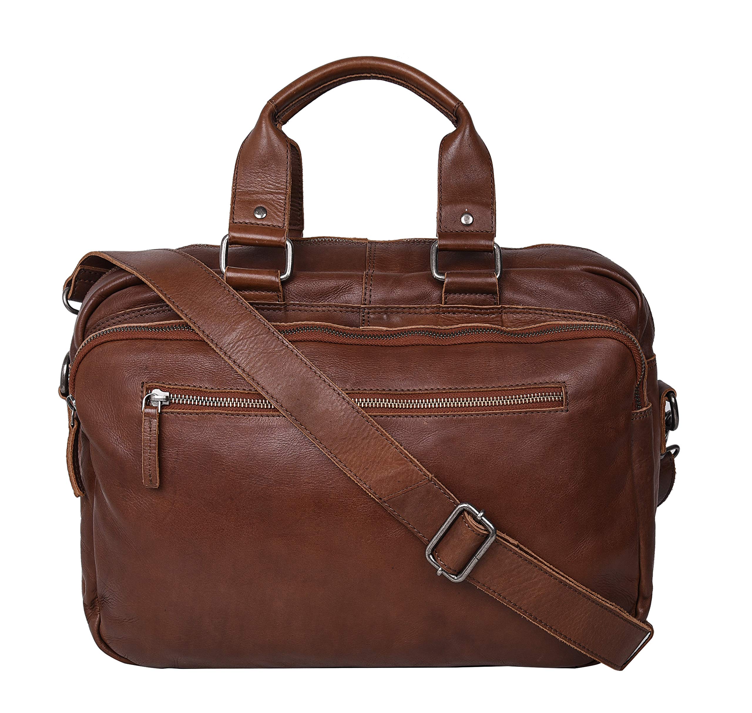Premium Antonio Valeria Zeke Genuine Leather Messenger Bag for Men - Business & Travel Laptop Briefcase - Perfect for Office, Commuting & Daily Use