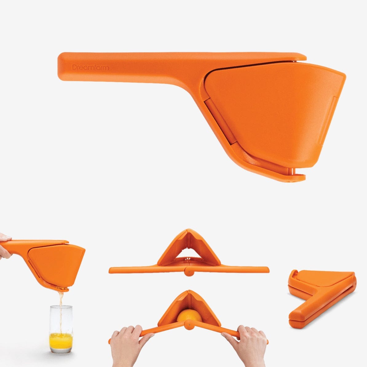 Dreamfarm Fluicer Orange - Premium Kitchen Gadget for Juicing, Zesting & Grating - Perfect for Citrus Fruits, Cheese & More - Ideal for Home Cooks & Professional Chefs