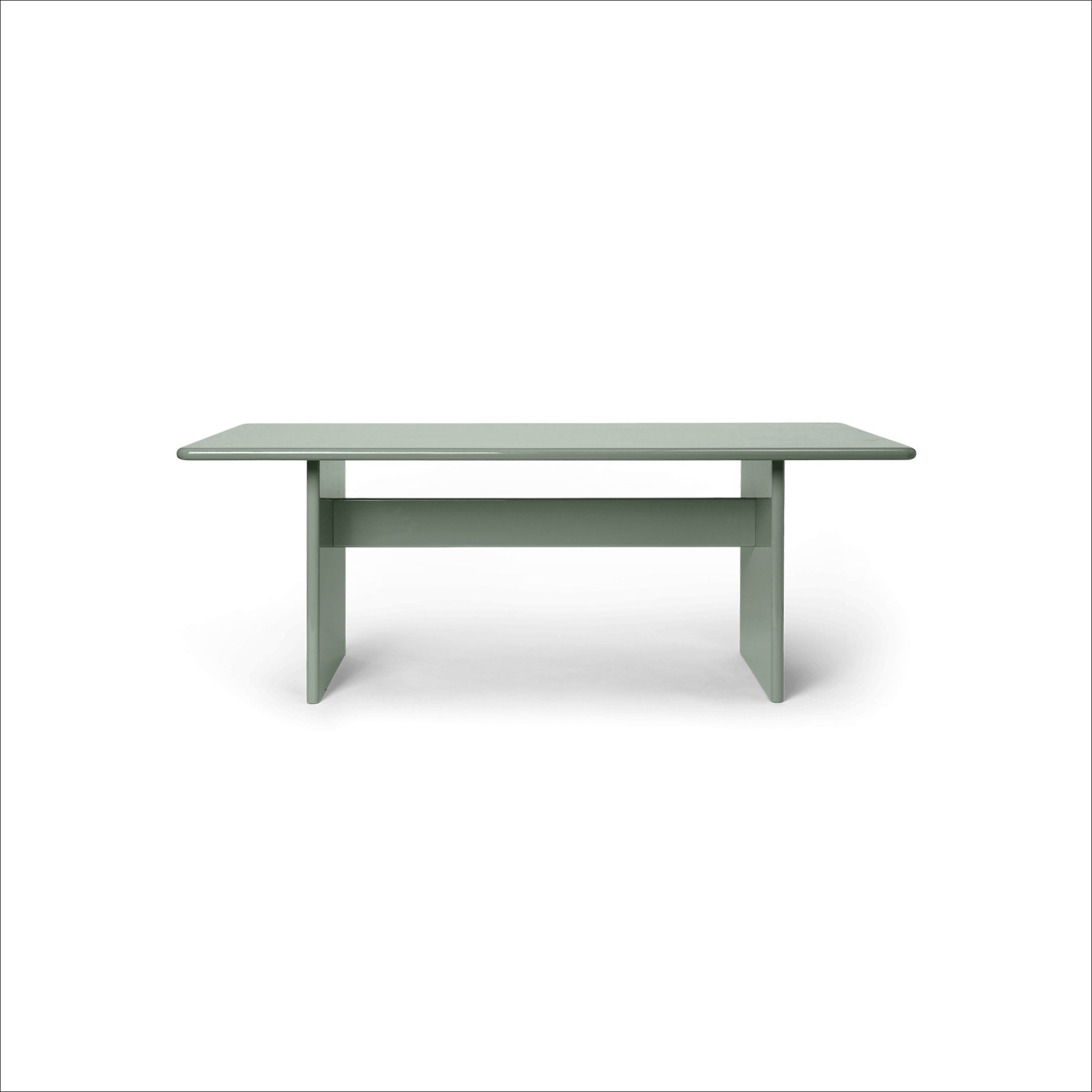 FERM LIVING Rink Small Dining Table in Tea Green - Modern Minimalist Kitchen & Dining Room Furniture for Small Spaces