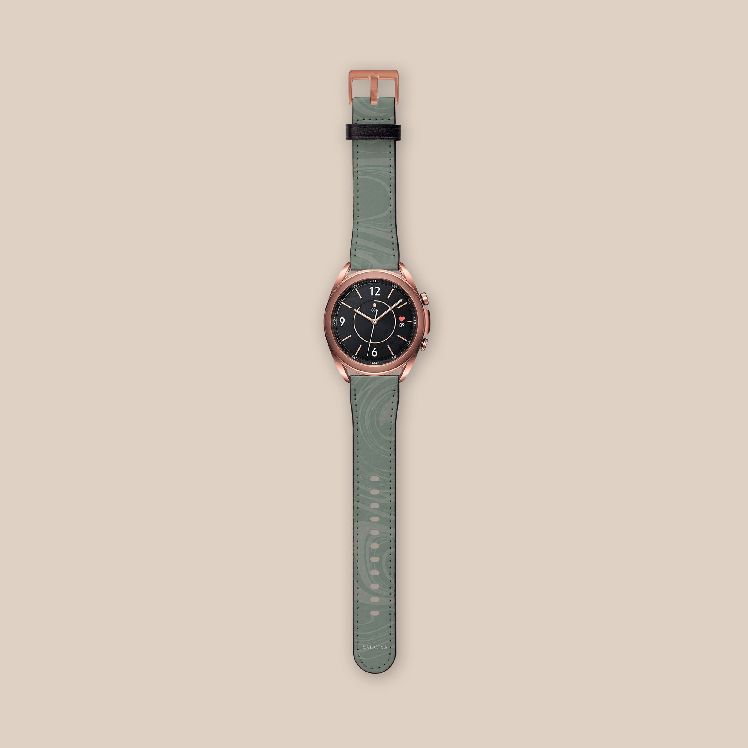 Galaxy Watch Band Light Green Swirl - Stylish & Durable Replacement Strap for Samsung Galaxy Watch - Perfect for Workouts, Running & Everyday Wear