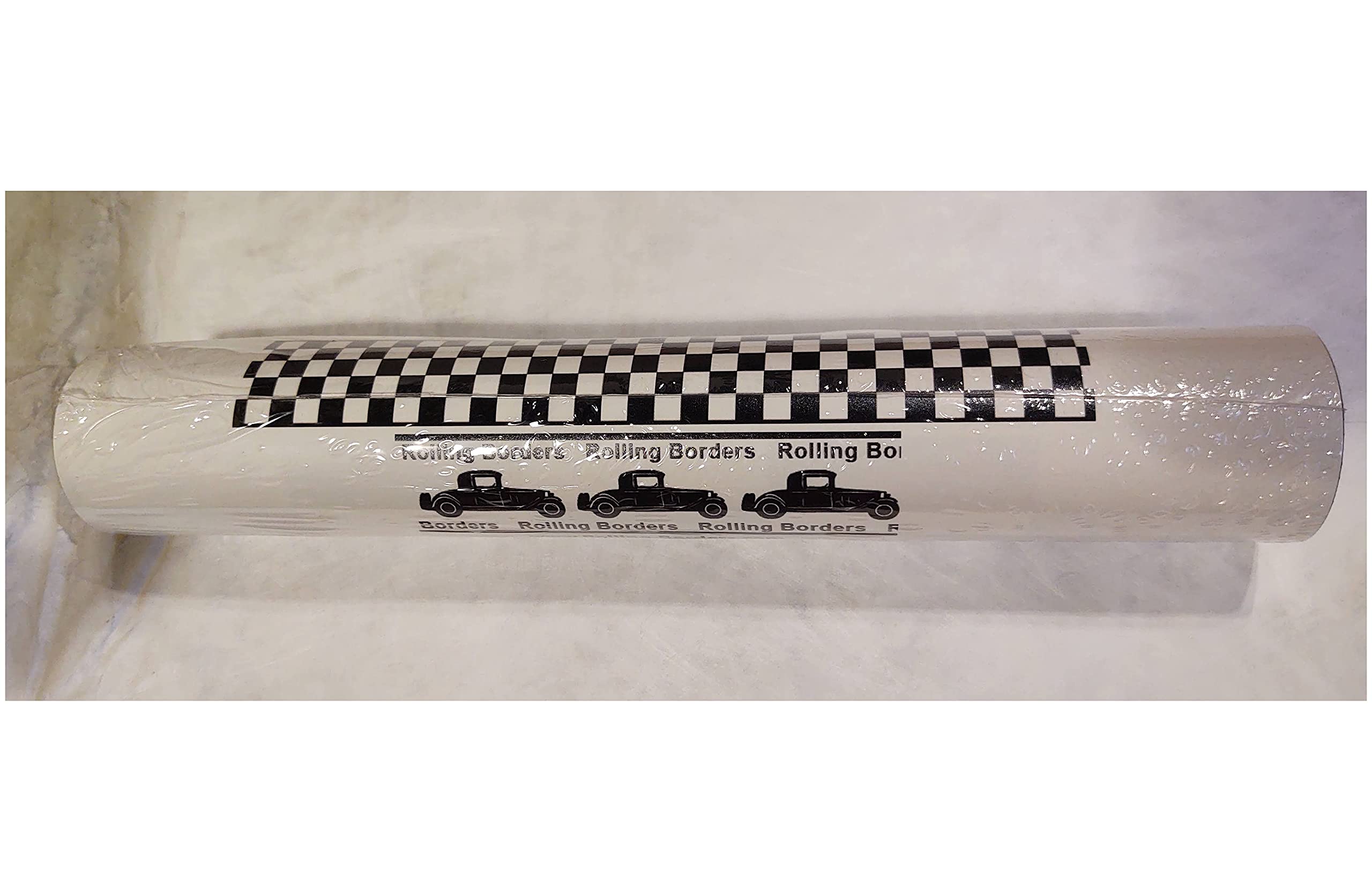 Checkered Flag Cars Wallpaper Border - 9 Inch Black Edge - Race Car Themed Room Decor for Kids & Adults - Perfect for Bedrooms, Playrooms & Game Rooms